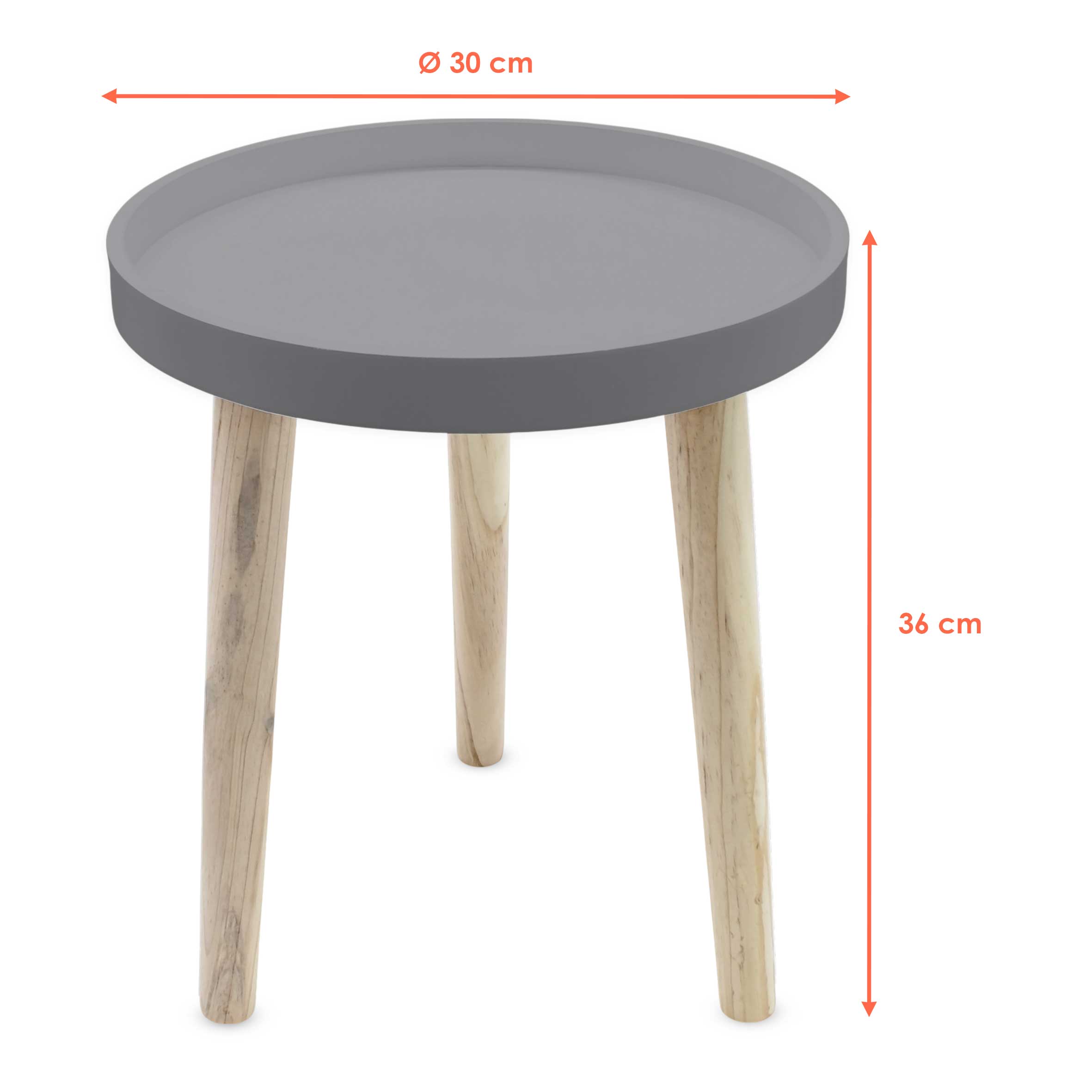 kleiner Beistelltisch ca. 36 cm x 30 cm - Farbe: Natur / Tischplatte lackiert - Farbe: wählbar