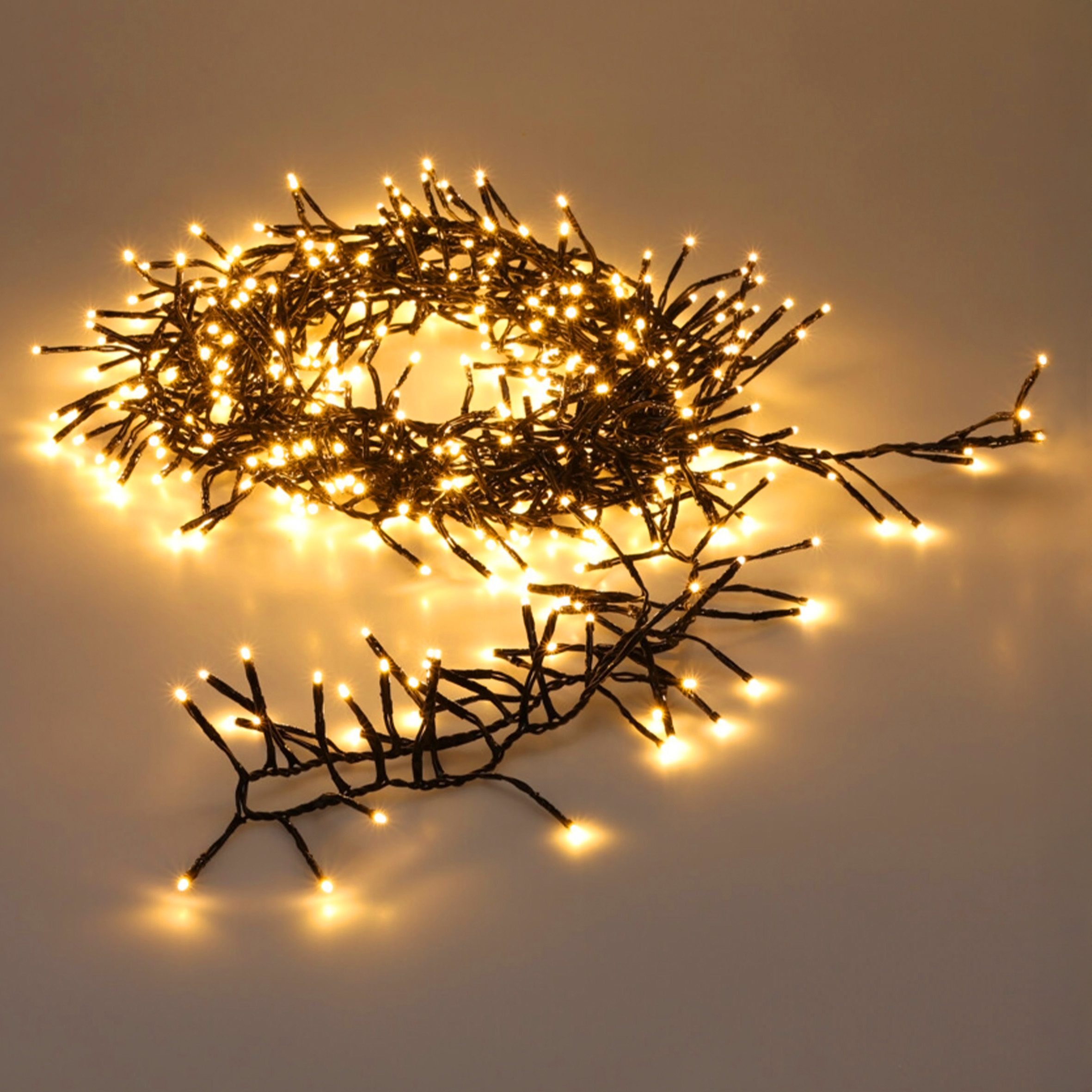 Büschel Lichterkette für Außen warm weiß mit Timer und Netzstecker - 5 m / 384 LED - Outdoor Weihnachtslichterkette mit 8 Funktionen