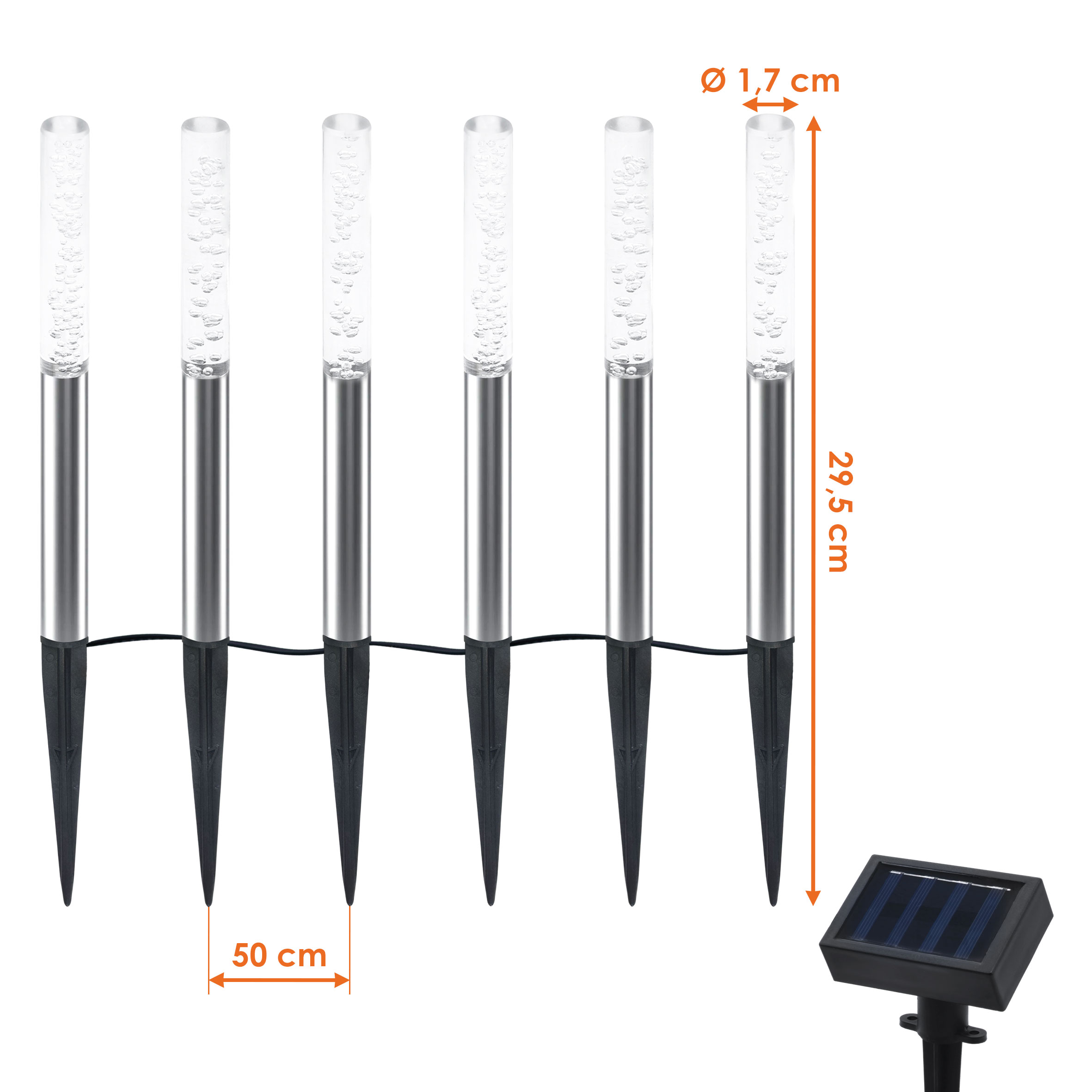 LED Solar Leuchten Bubbles - 6er Set - Garten Steckleuchten mit Farbwechsel