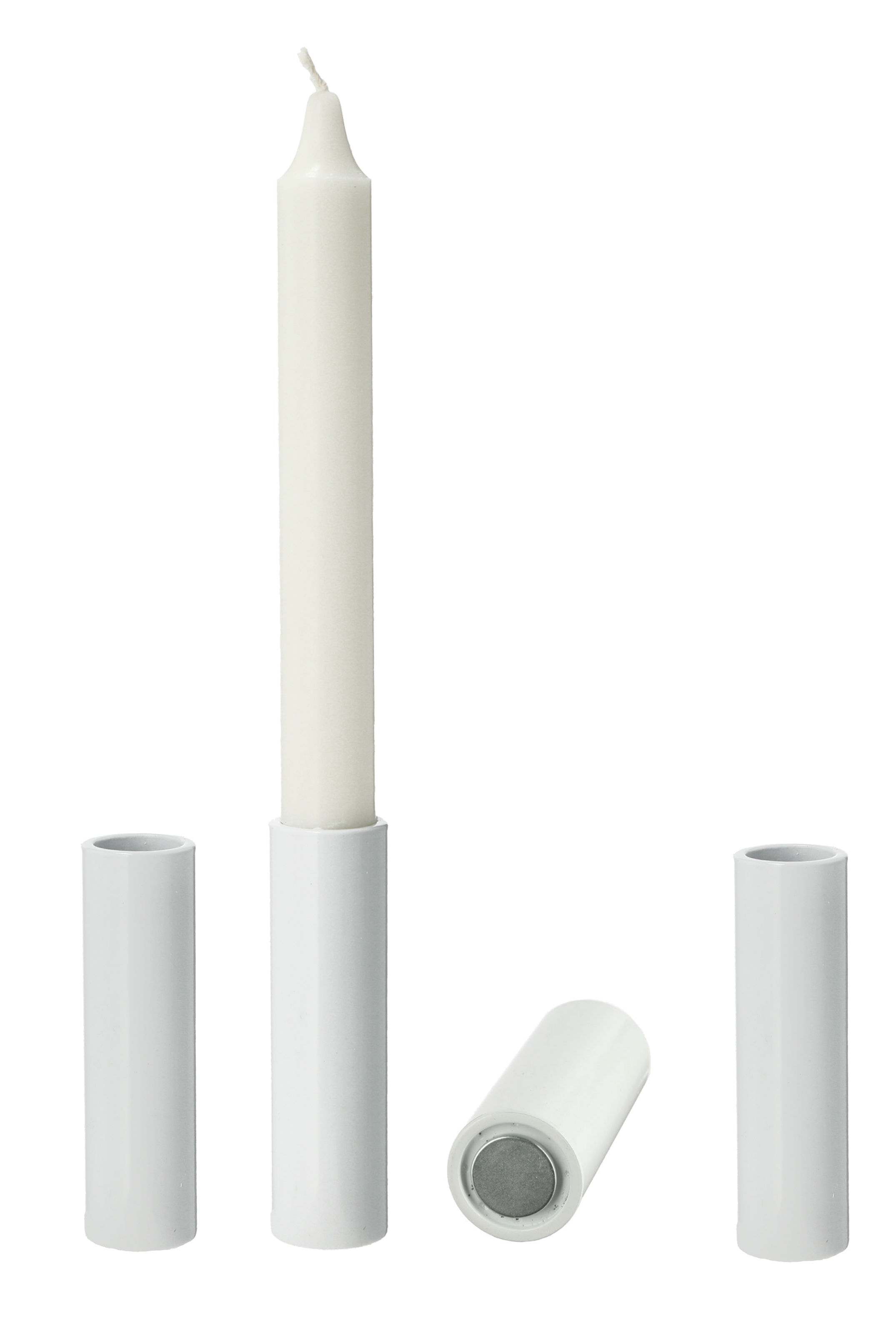 Magnet Stabkerzen Halter 4er Set - Farbe und Größe wählbar - Metall Tafel Kerzen Ständer magnetisch