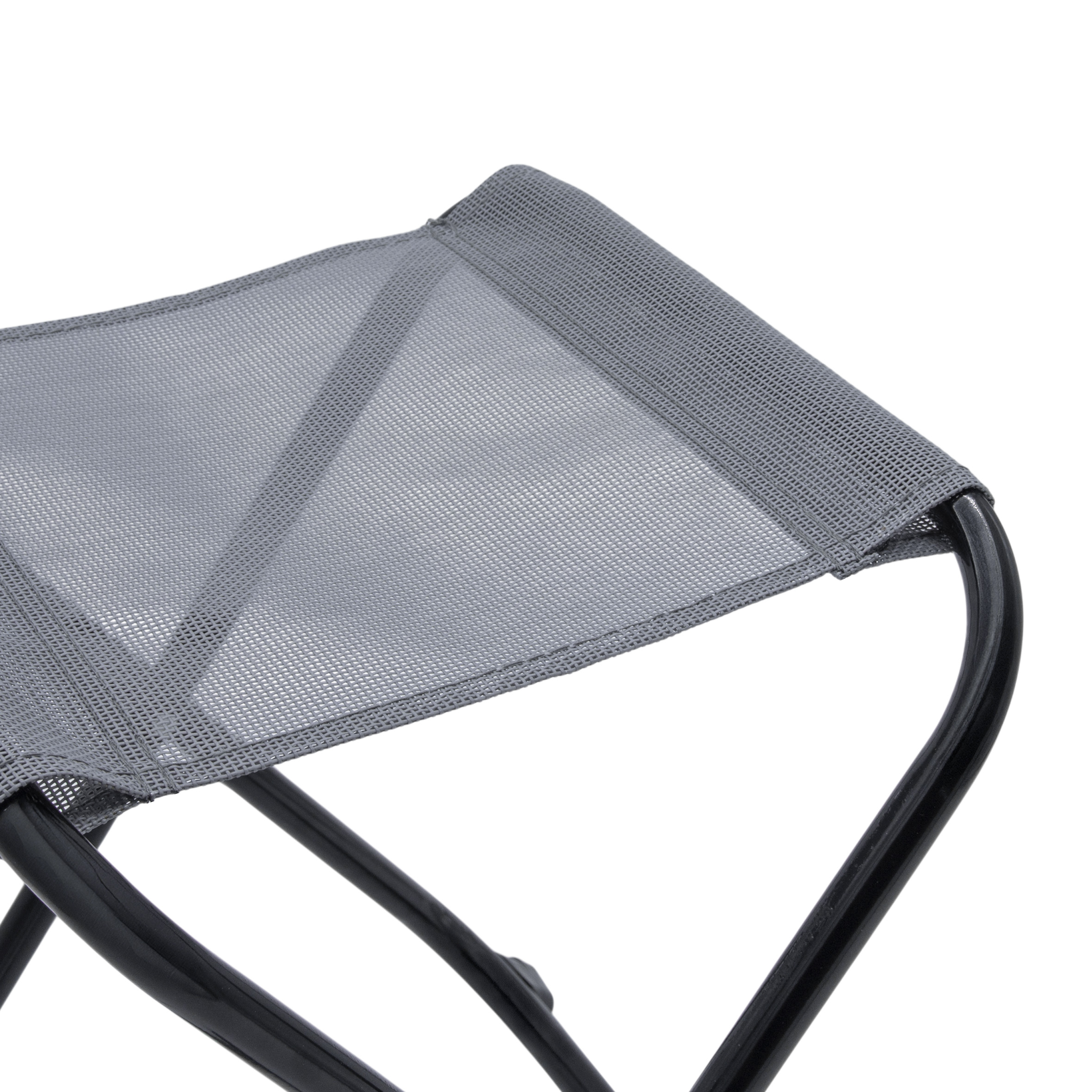 Metall Klapphocker grau - 36 x 32 cm - Faltbarer Angel und Camping Hocker