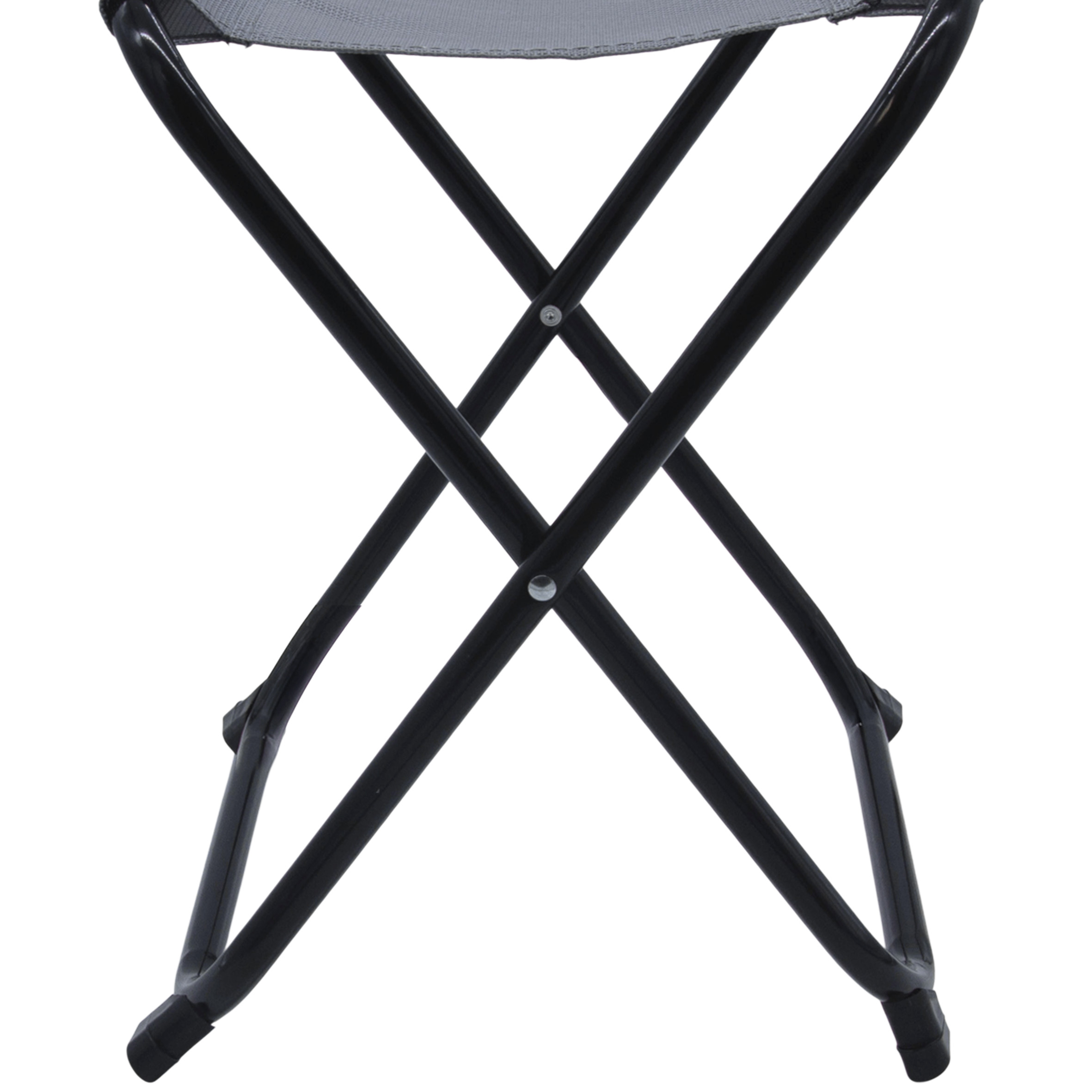 Metall Klapphocker grau - 36 x 32 cm - Faltbarer Angel und Camping Hocker
