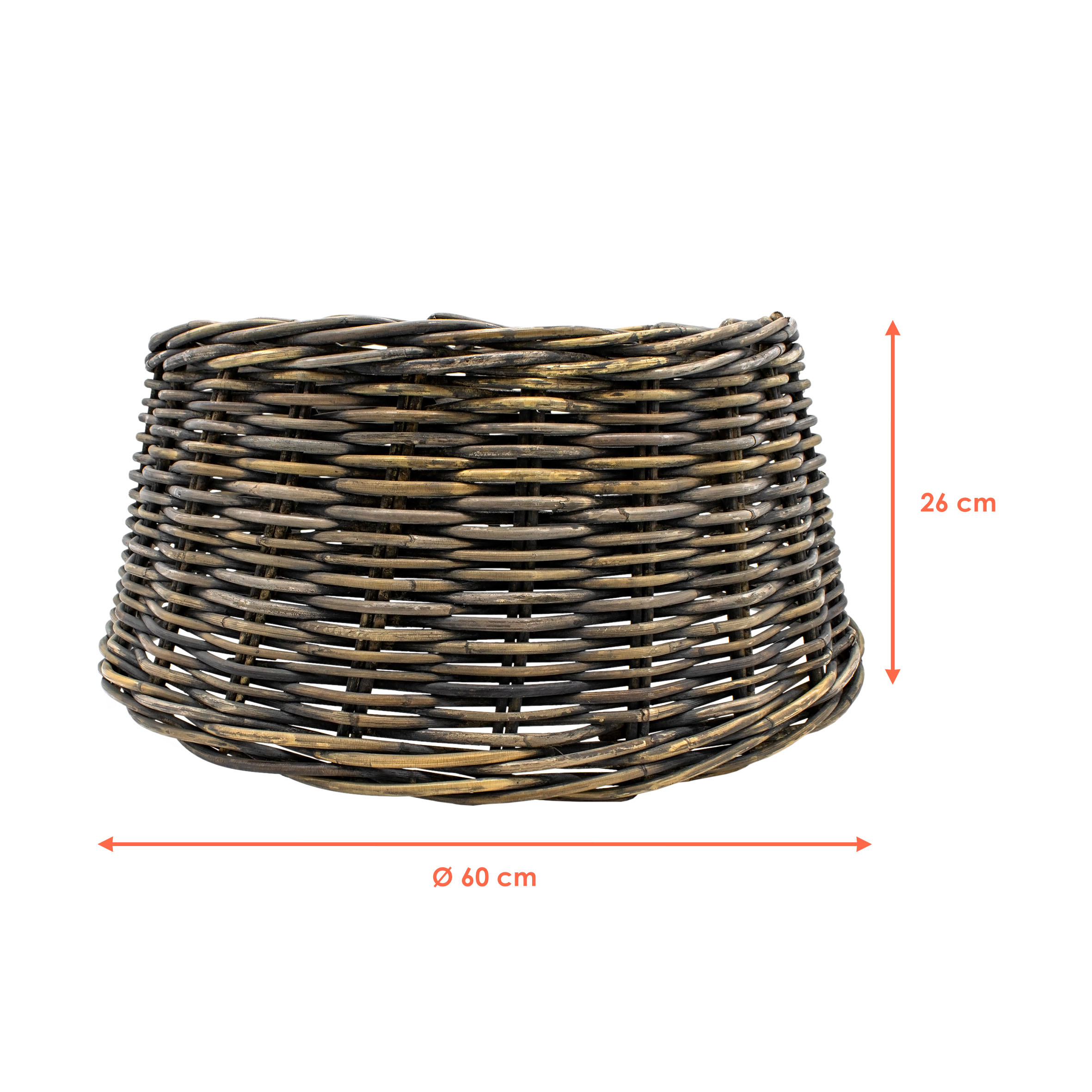 Rattan Weihnachtsbaumrock aus Weide 60 cm - 5 Farben wählbar - Abdeckung für den Christbaum Ständer