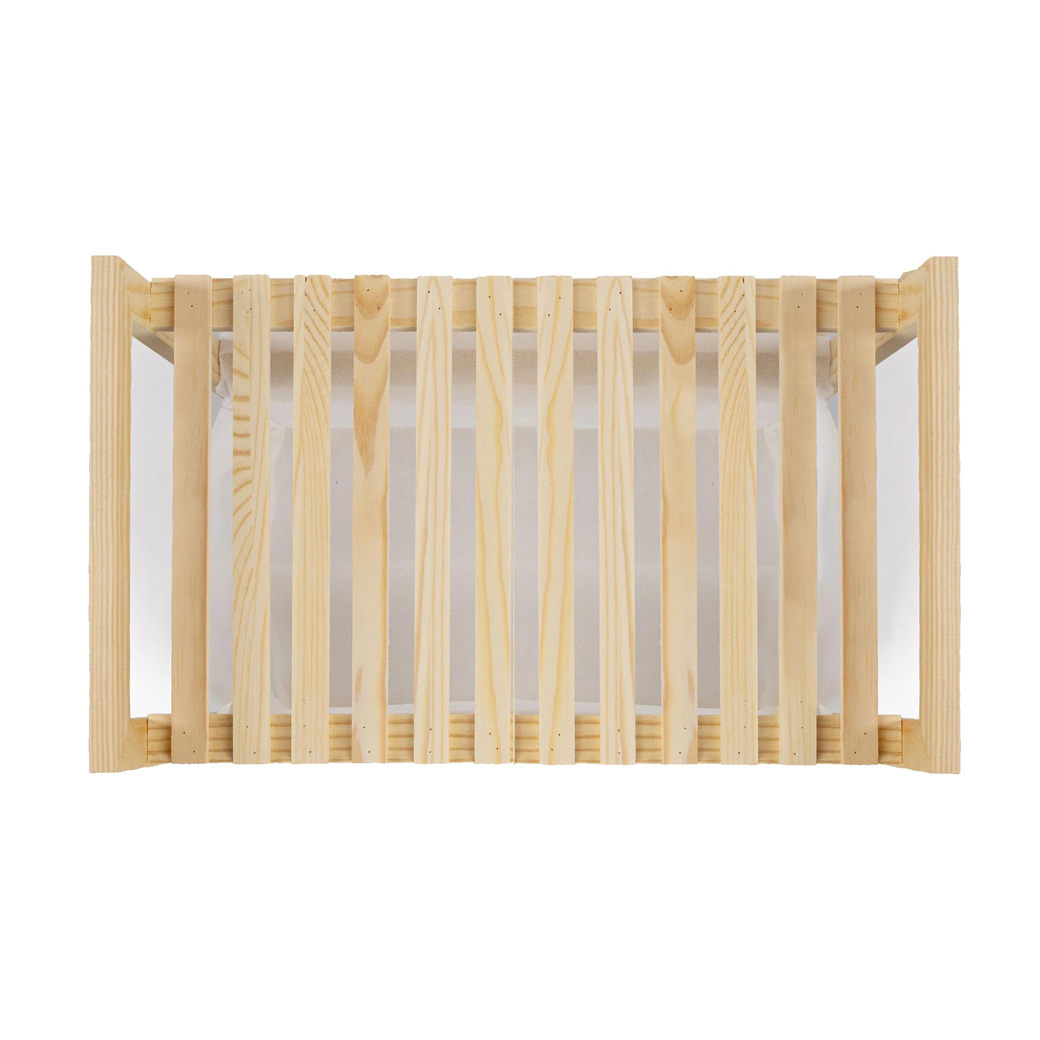 Holz Badezimmerregal natur mit Stoffkorb - 39 x 36 cm - Standregal im Scandi-Design klein mit Ablage und Korb