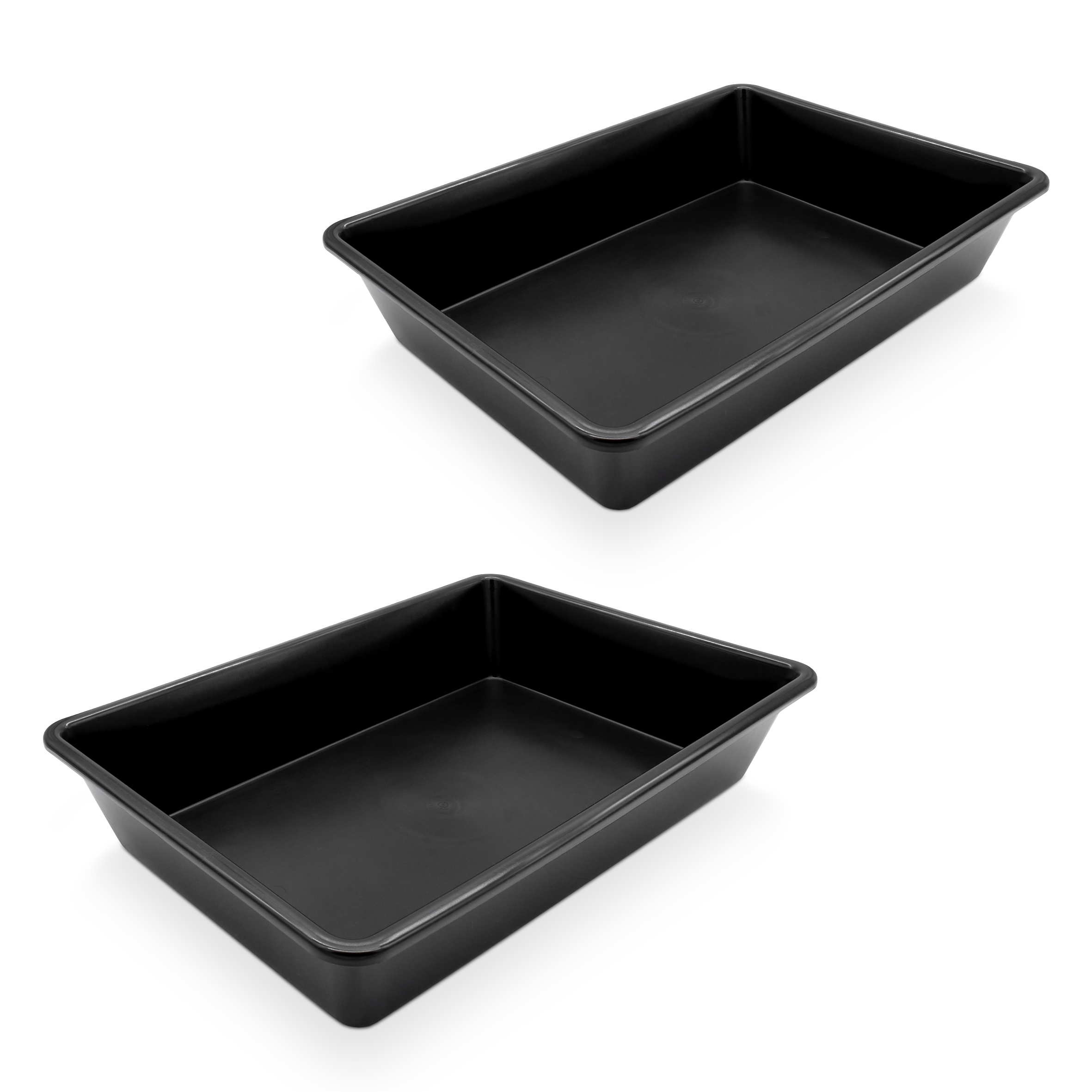 Allzweck Kunststoff Wanne schwarz 60 x 40 cm - 2er Set - Multifunktions Schale 20 Liter rechteckig