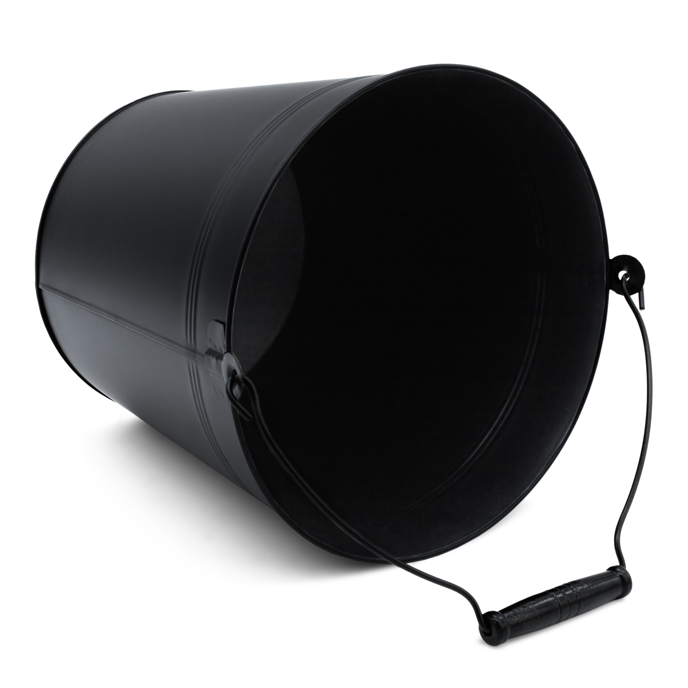 Deko Zinkeimer mit Holzgriff - schwarz / 10 L - Metall Eimer zum Bepflanzen oder Transportieren