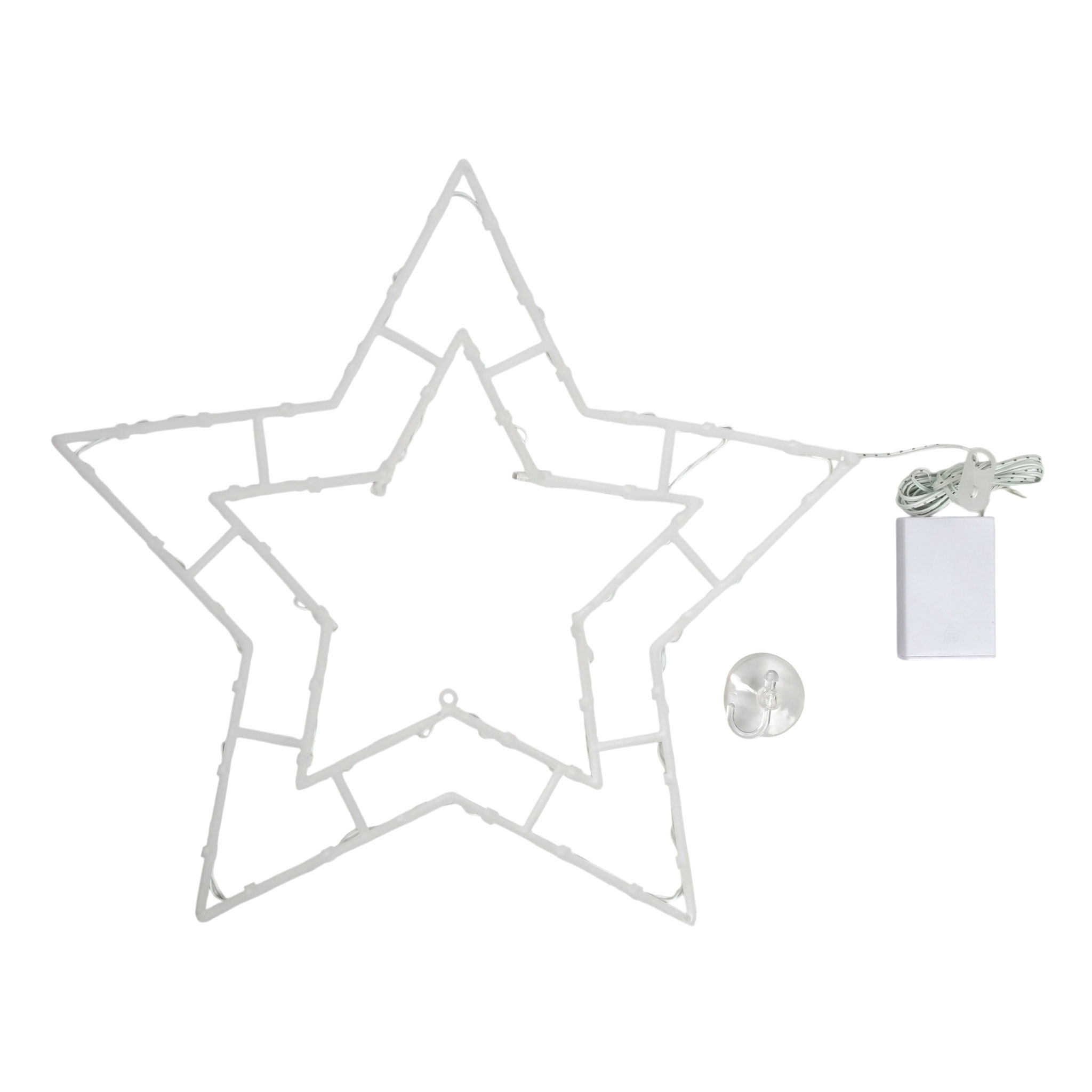 LED Fenster Silhouette mit Dual Timer - 4 Motive in 2 Größen - Deko Weihnachts Beleuchtung Batterie betrieben