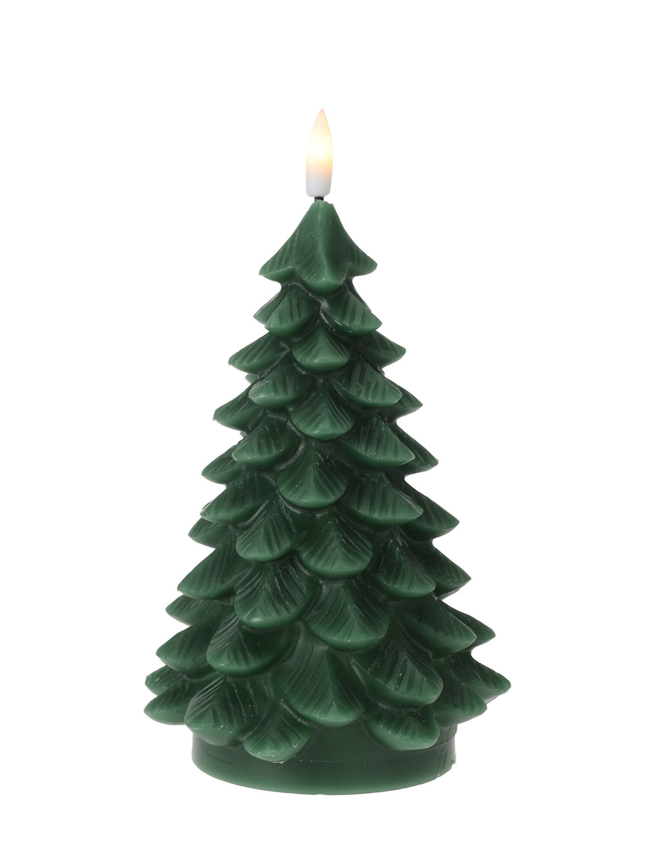 LED Motiv Wachskerze - Tannenbaum oder Tannenzapfen - Weihnachts Kerze Batterie betrieben mit Timer - Dekokerze mit Flackereffekt