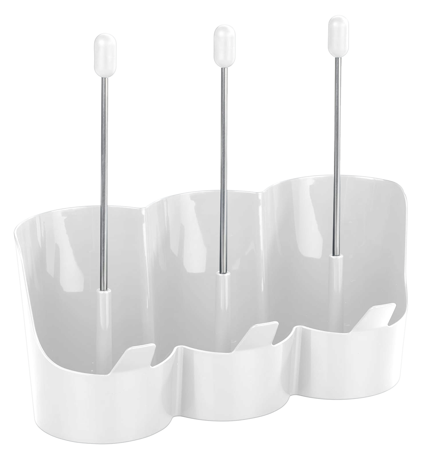 WENKO 3er Flaschenhalter 29 x 12 cm - grau oder weiß - Universal Abtropfgestell für 3 Trinkflaschen