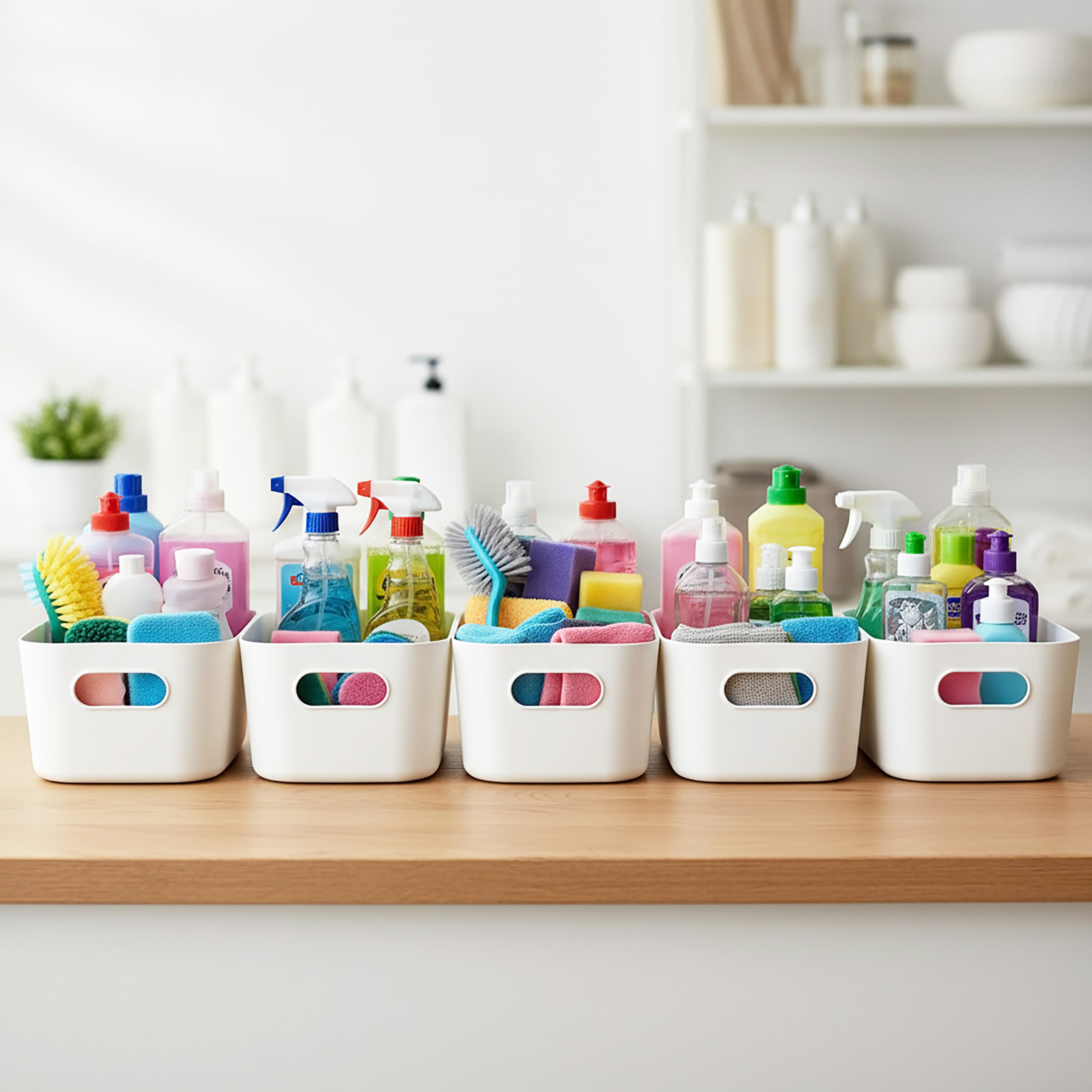 Kunststoff Organizer Box weiß mit Griffen 24 x 17 cm - 10er Set