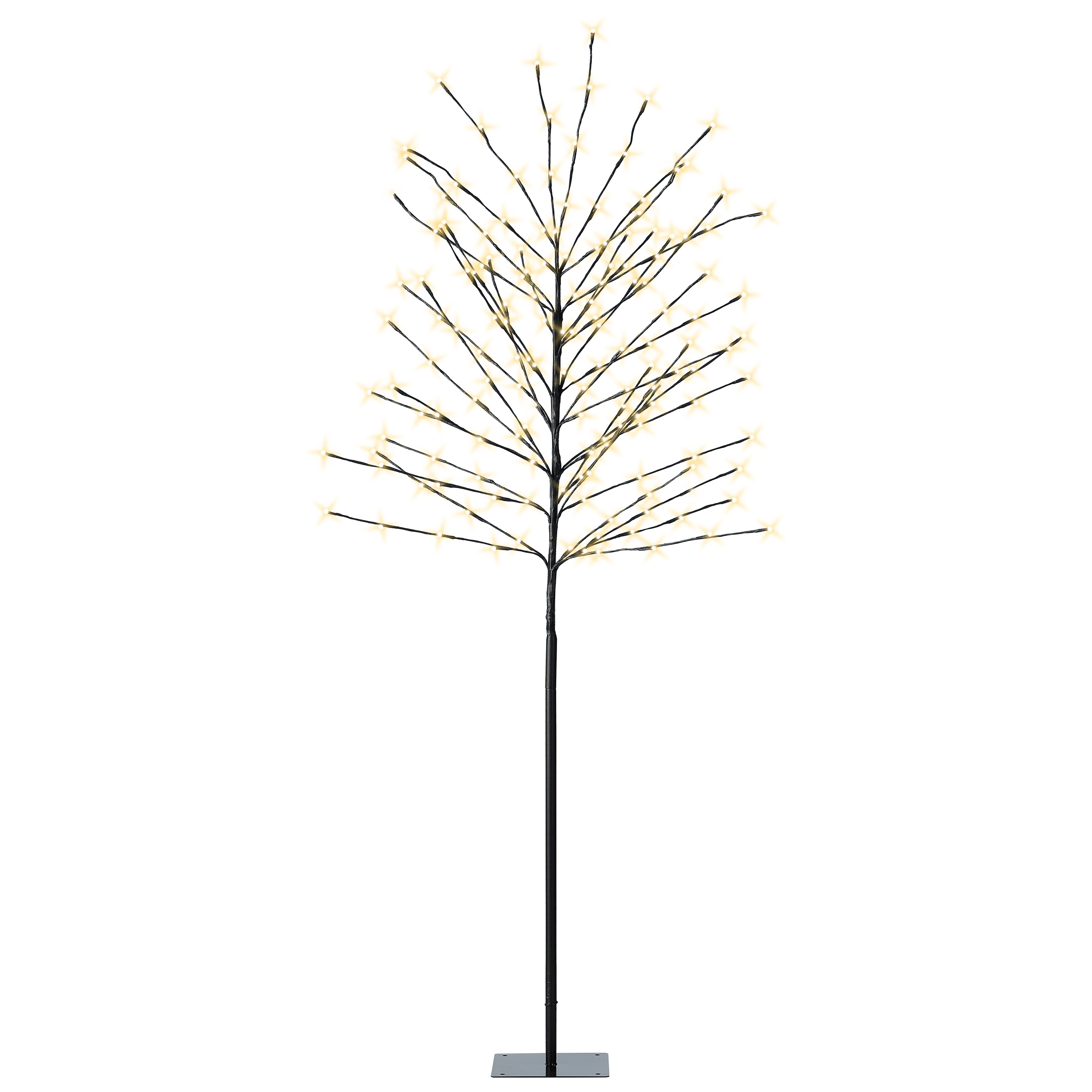 Lichterbaum 180 cm für Außen und Innen Strom betrieben - 160 LED - Deko Baum warm weiß beleuchtet mit Timer