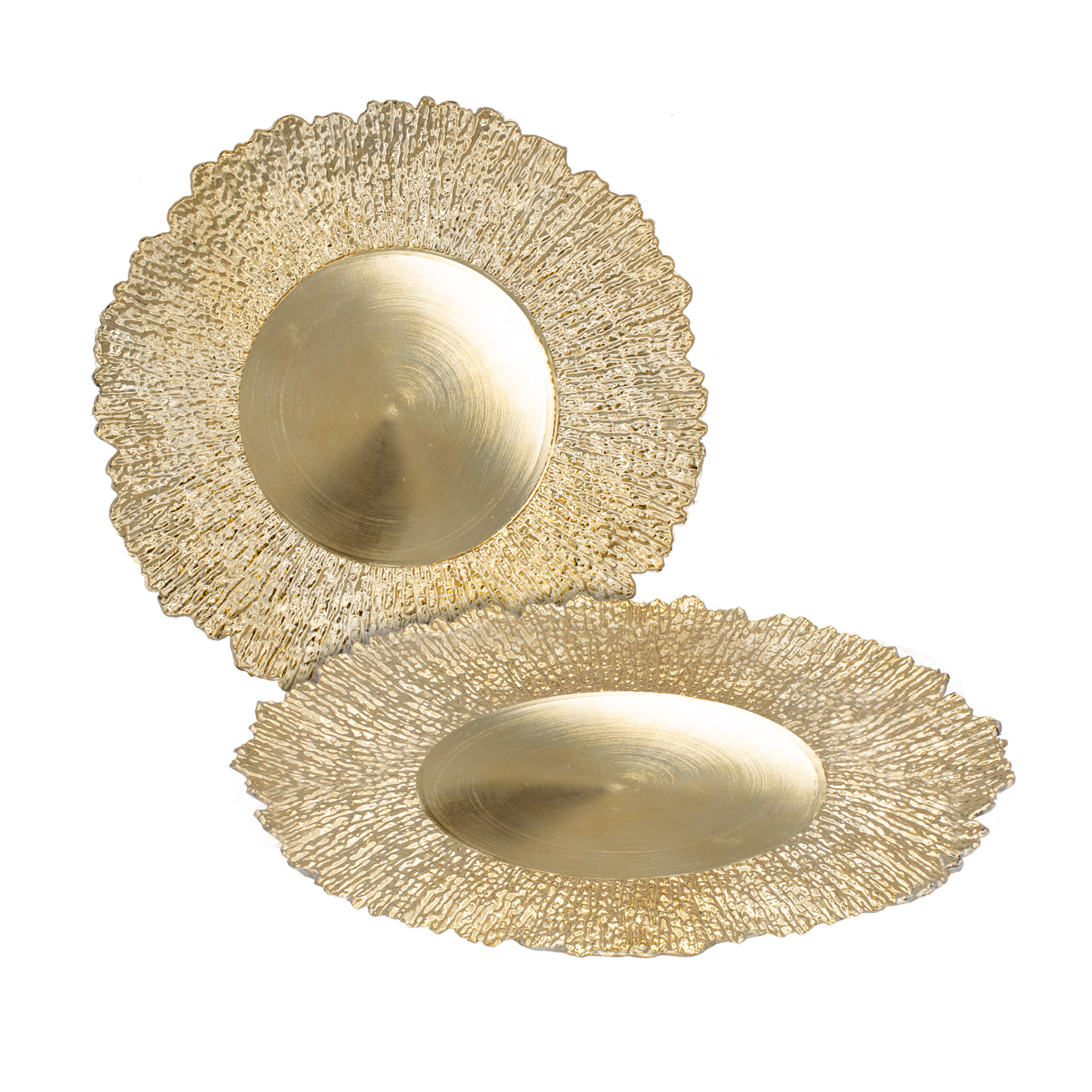 Kunststoff Teller gold 2er Set - 33 cm