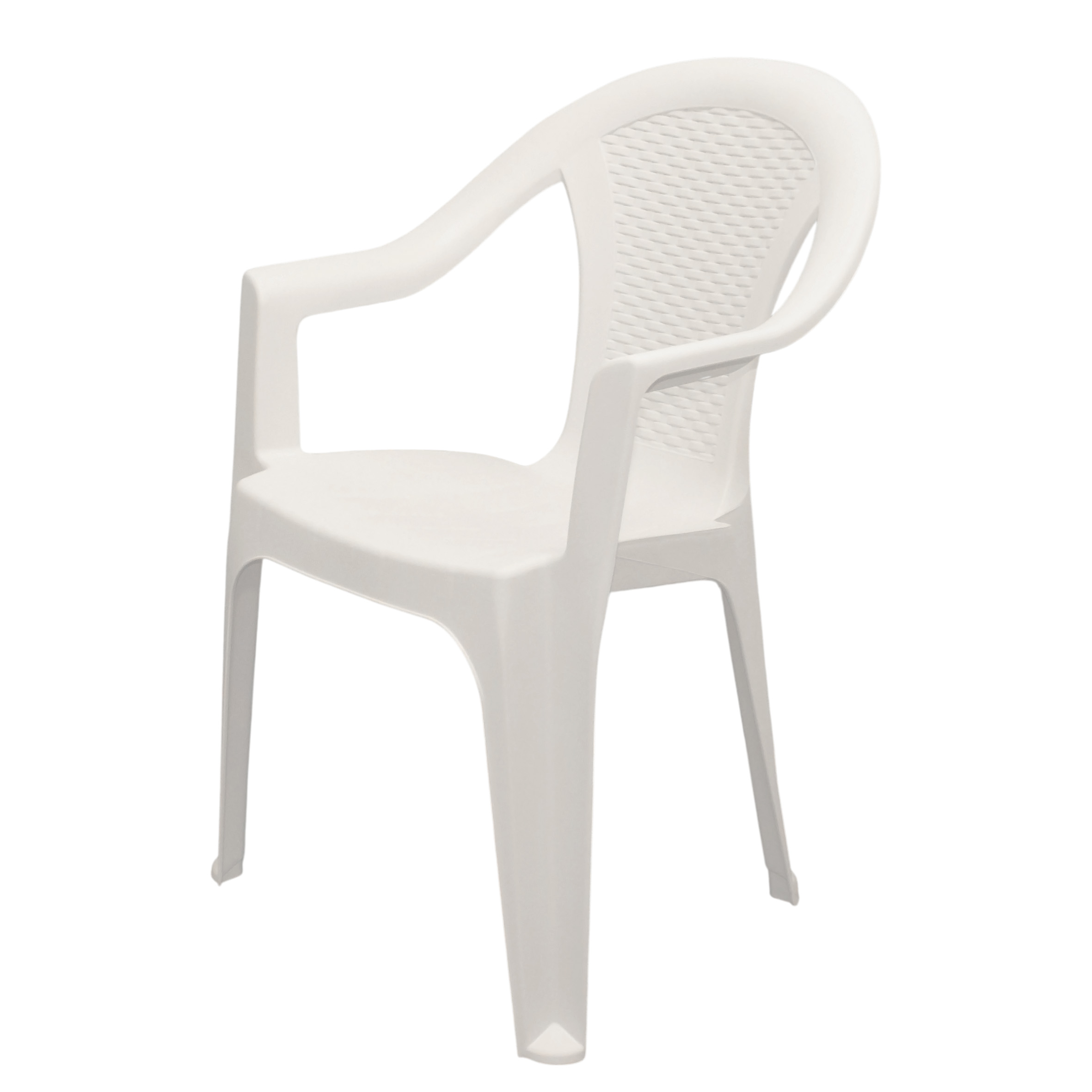 Gartenstuhl weiß in Rattan Optik ca. 82 cm x 55 cm x 52 cm, stapelbar - einzeln oder in 4er Set | Gartenstuhl weiß