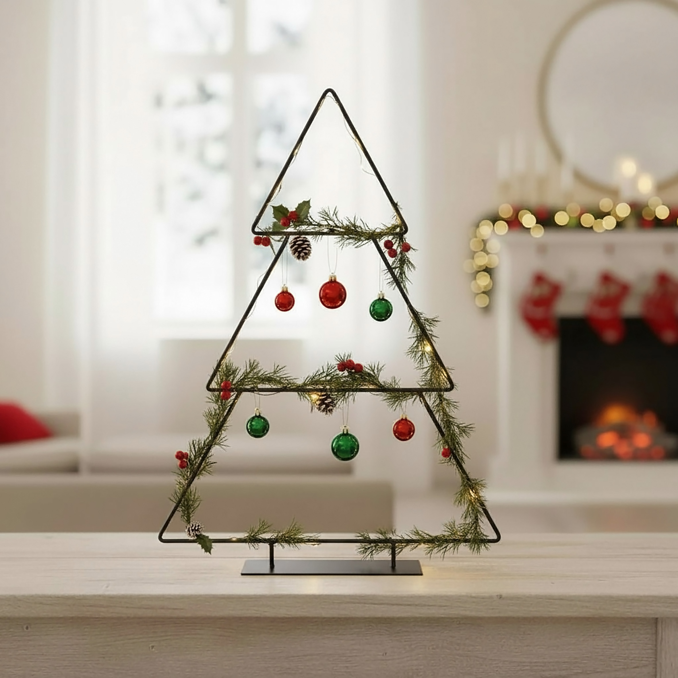 Metall Tannenbaum schwarz - 41 cm - Weihnachts Deko Ständer für Zierschmuck