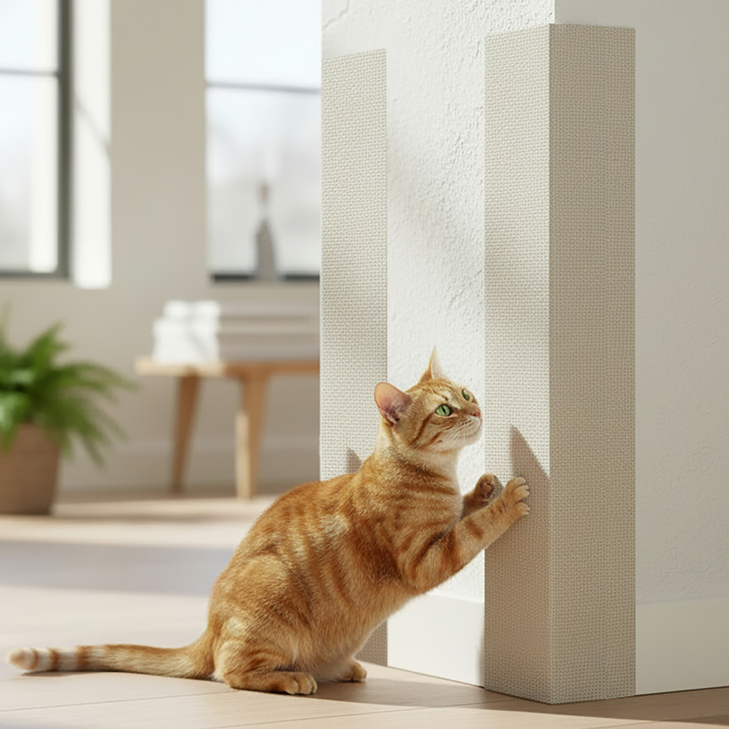 Katzen Kratzbrett mit 2 verschiedenen Seiten - 50 cm oder 80 cm / 1er oder 2er Pack - Sisal und Plüsch Kratzecke zum Legen oder Hängen