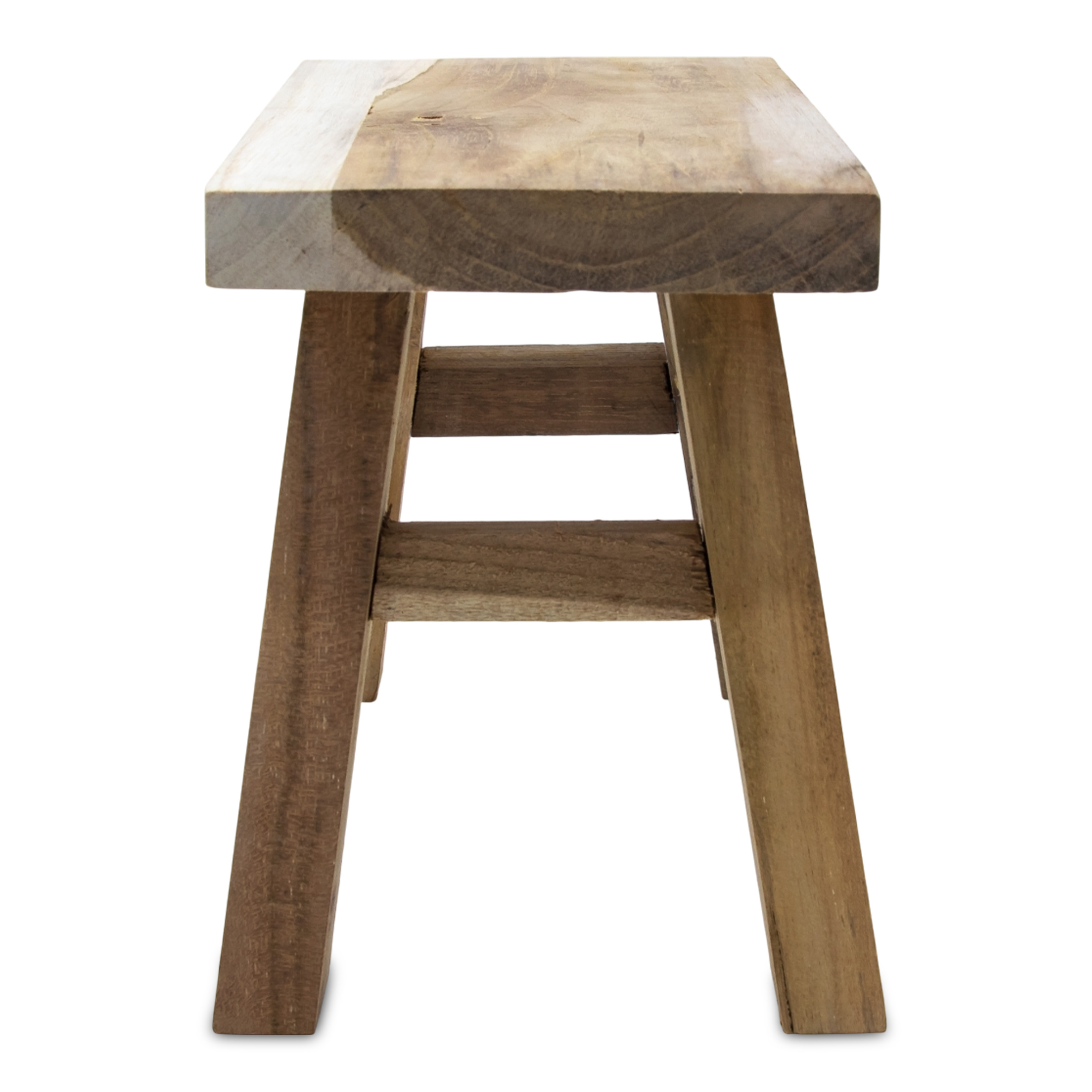 Teakholz Blumenbank natur rechteckig - 21 x 12 cm - Massivholz Deko Hocker Landhaus rustikal