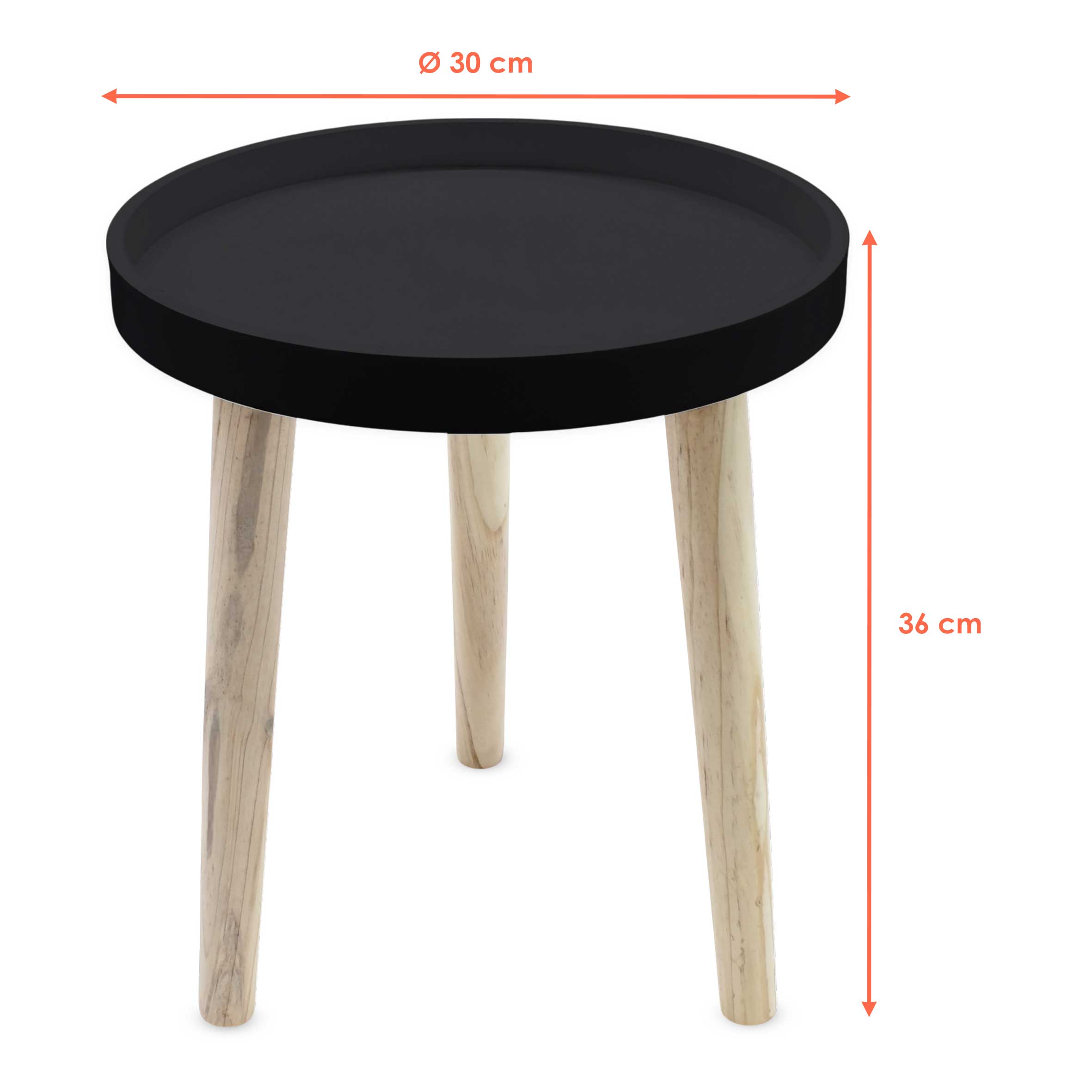 kleiner Beistelltisch ca. 36 cm x 30 cm - Farbe: Natur / Tischplatte lackiert - Farbe: wählbar