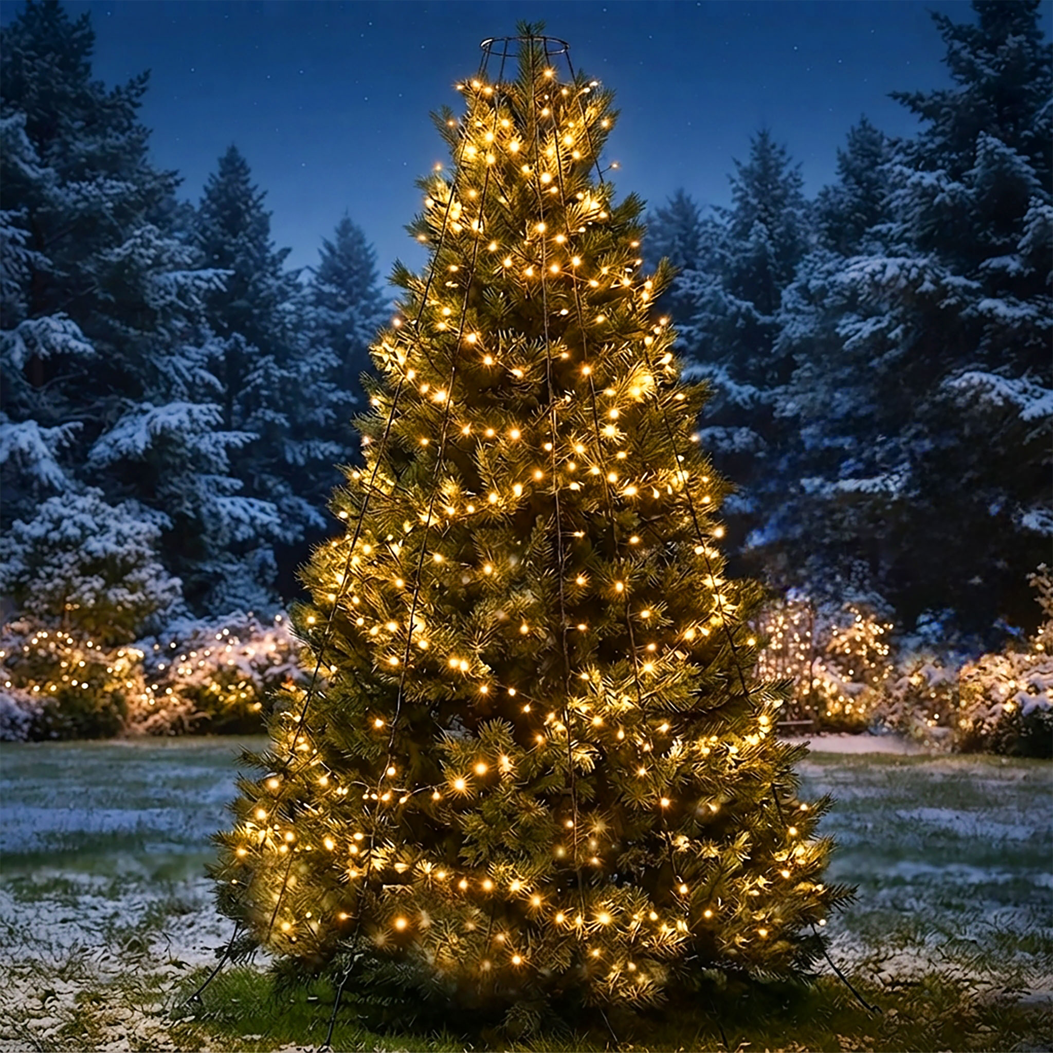LED Weihnachtsbaum und Fahnenmast Lichterkette - 800 cm Höhe
