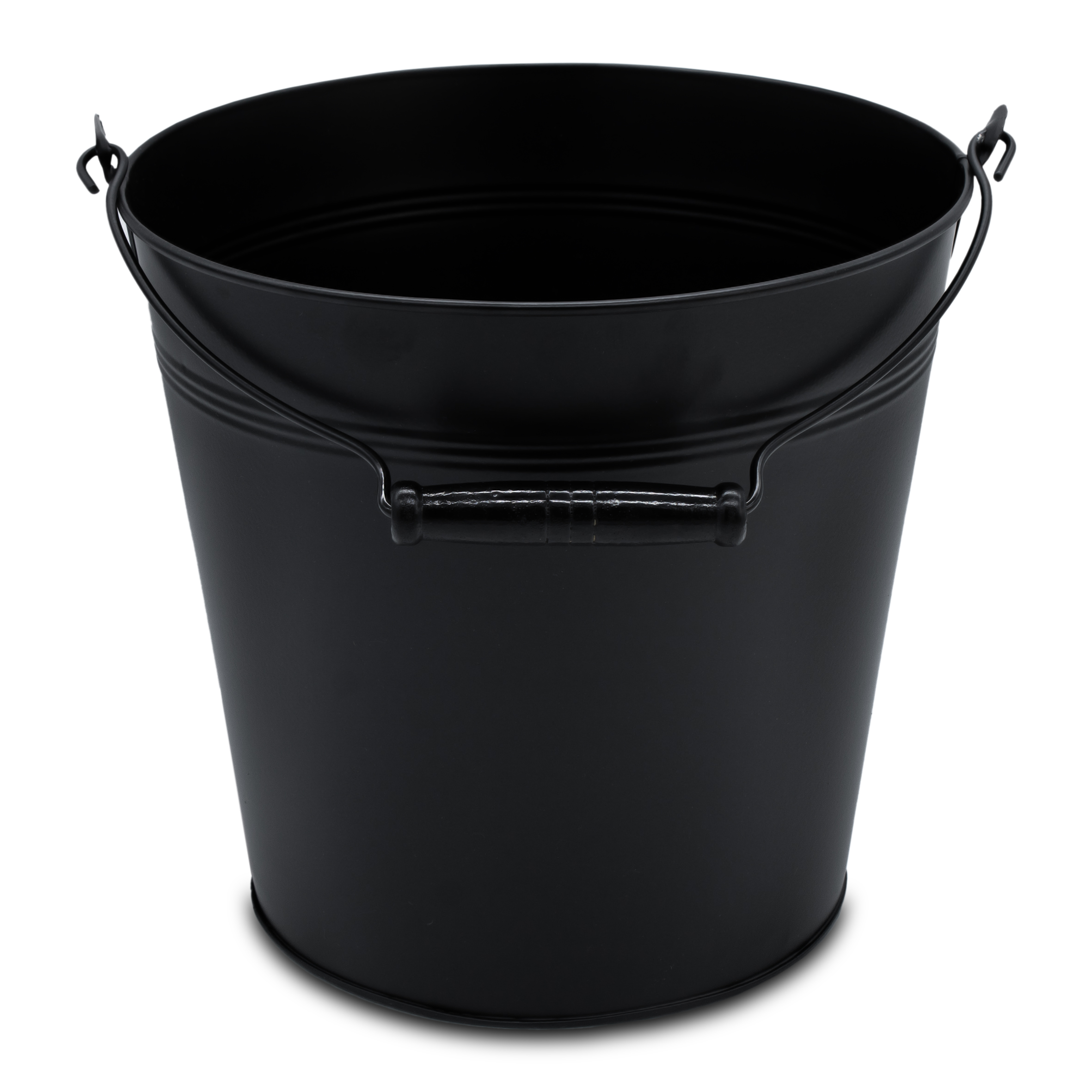 Deko Zinkeimer mit Holzgriff - schwarz / 10 L - Metall Eimer zum Bepflanzen oder Transportieren
