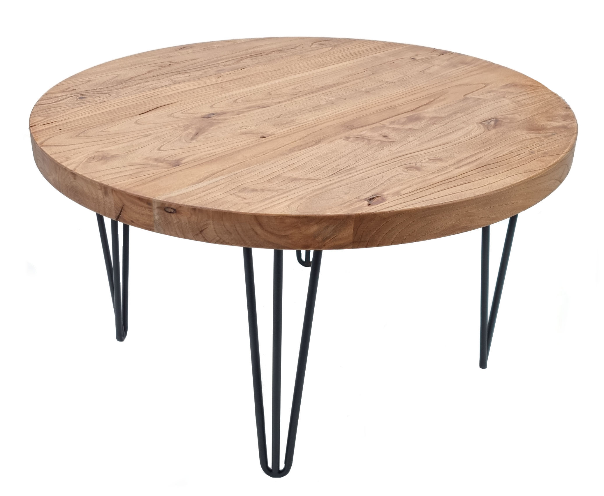  Beistelltisch aus Ulmenholz - 3 Modelle - Massivholz Tisch mit Beinen aus Metall 