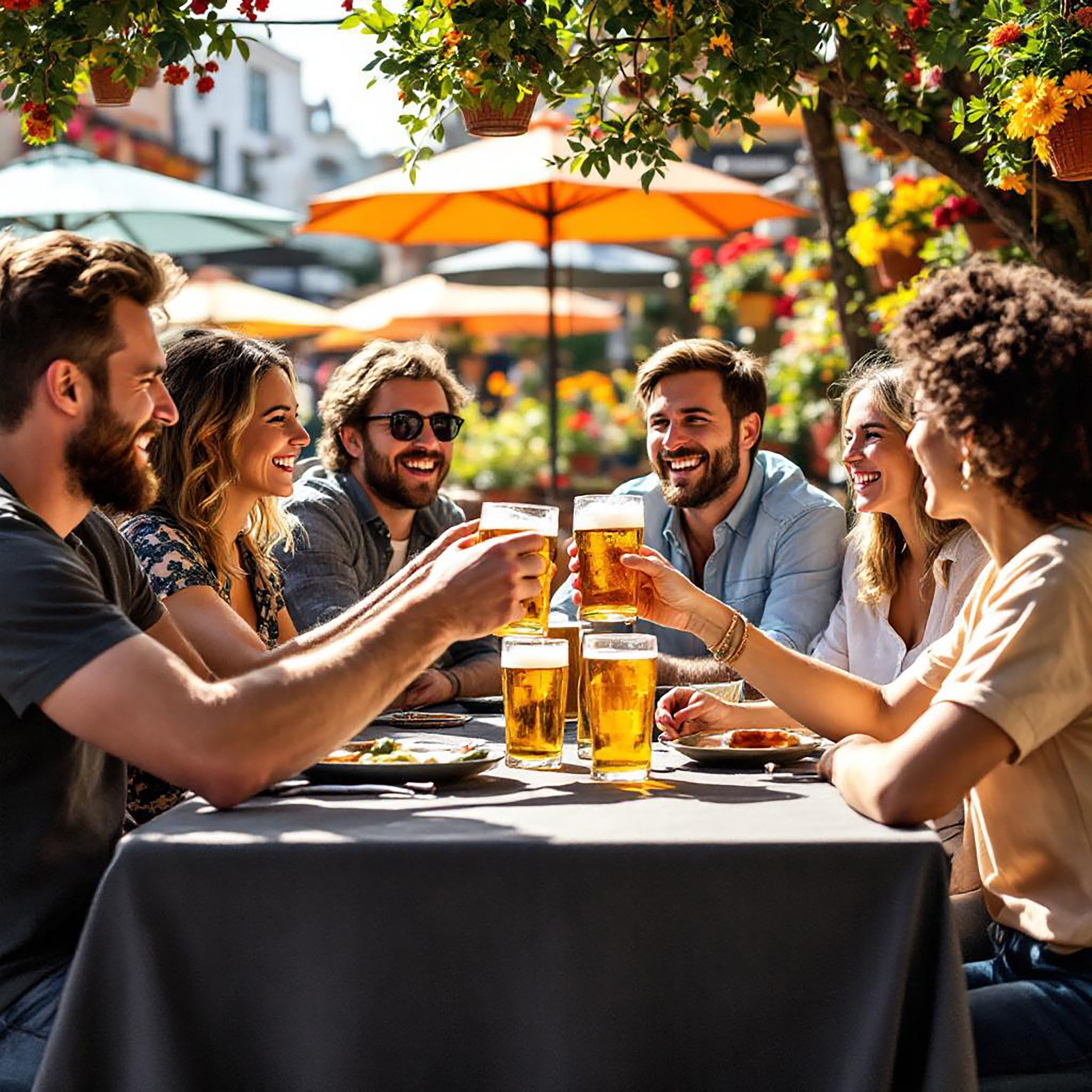 Universal Bierzeltgarnitur Auflagenset gepolstert anthrazit - 3-teilig - Set aus 2 Bankauflagen mit Halteschlaufen und 1 Tischdecke