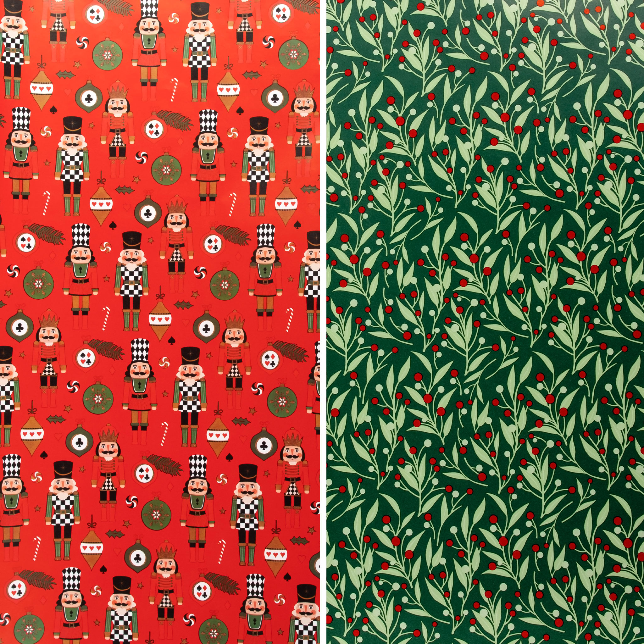Weihnachts Geschenkpapier 200 x 70 cm mit festlichen Motiven - 5 Rollen - Weihnachtsgeschenk Papierrolle 2 Meter bunt mit Geschenkband und Schleifen