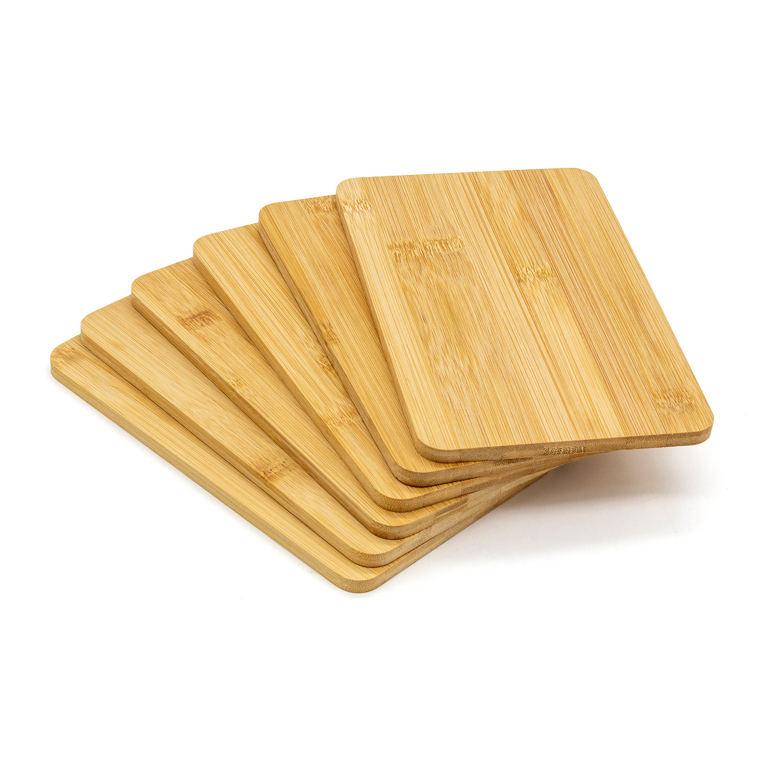Bambus Schneide Brettchen - 6er Set / 22 x 14 cm - Frühstücks- und Küchen Brett