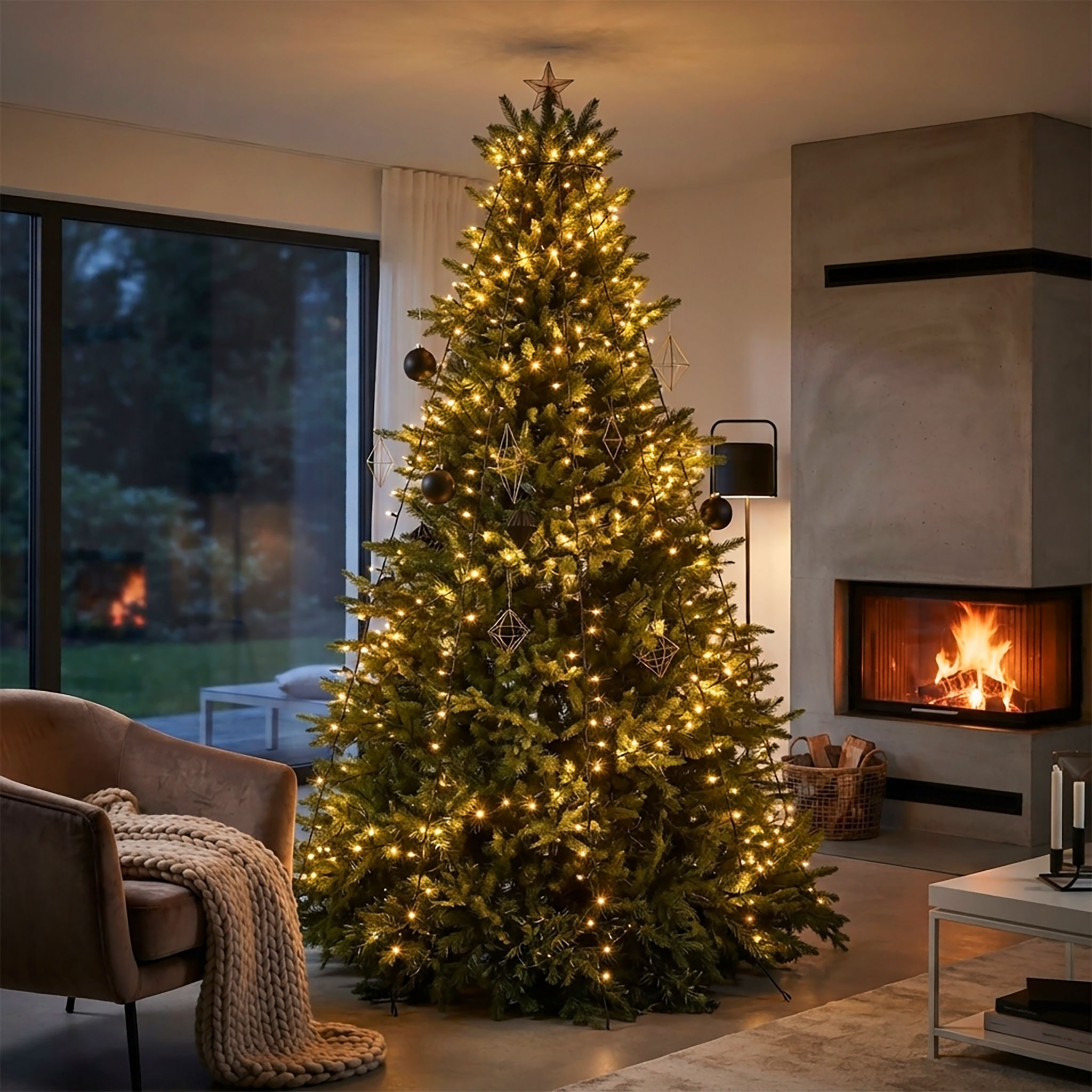 LED Fahnenmast und Weihnachtsbaum Lichterkette 400 LED - 800 cm Länge - für Außen