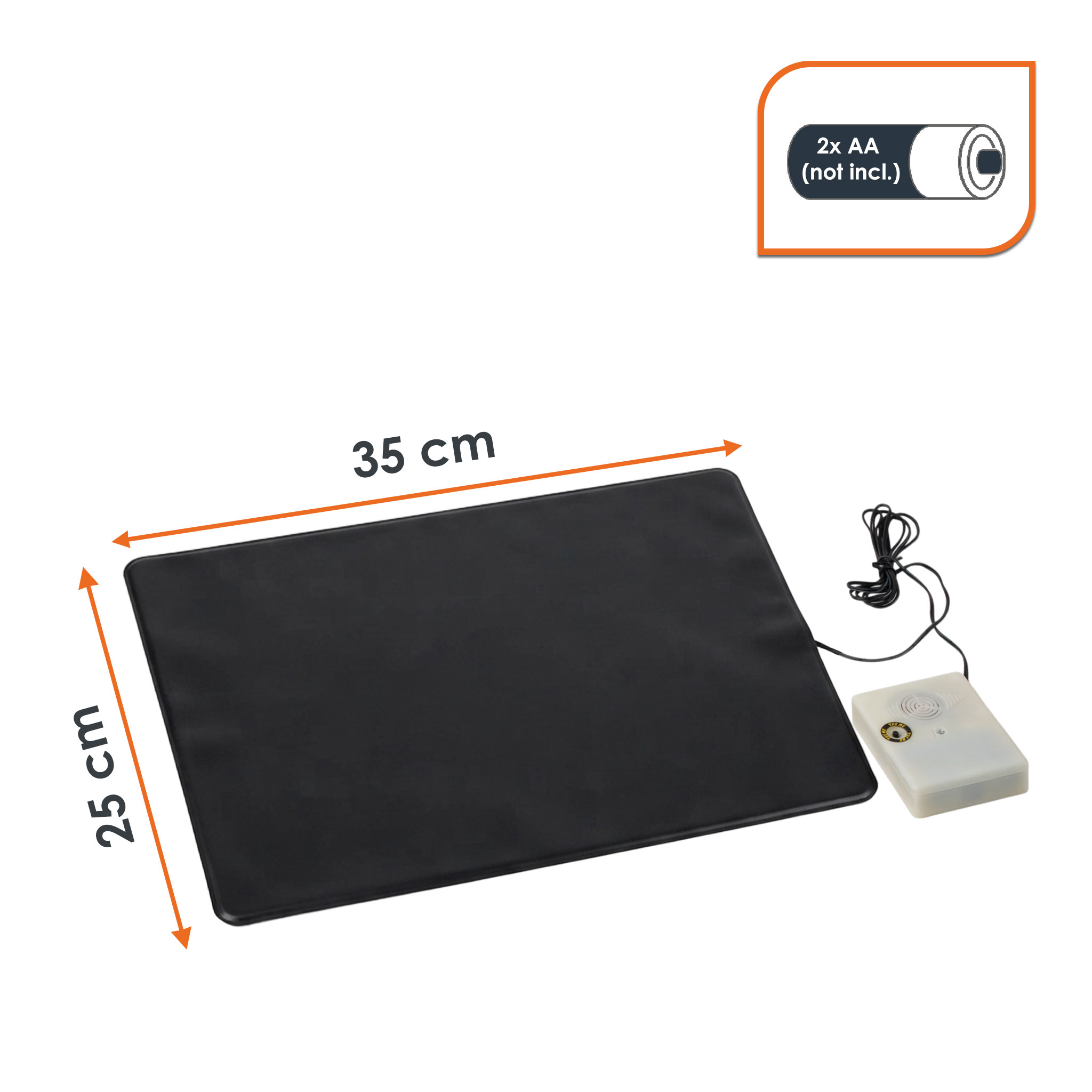 Halloween Trittsensor für Fußmatten mit 2 Grusel Begrüßungen - 35 x 25 cm - Sound Fußmatte mit Drucksensor batteriebetrieben