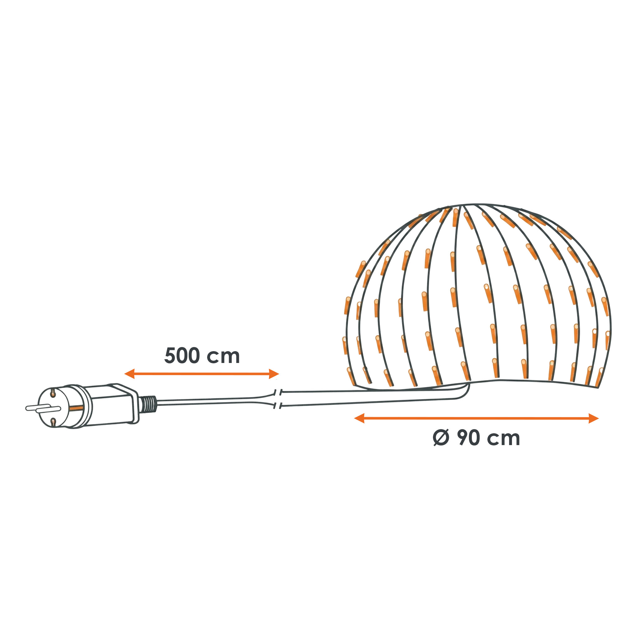 LED Buchsbaum Beleuchtung mit 100 LED warm weiß - 90 cm - Garten Deko Lichtervorhang
