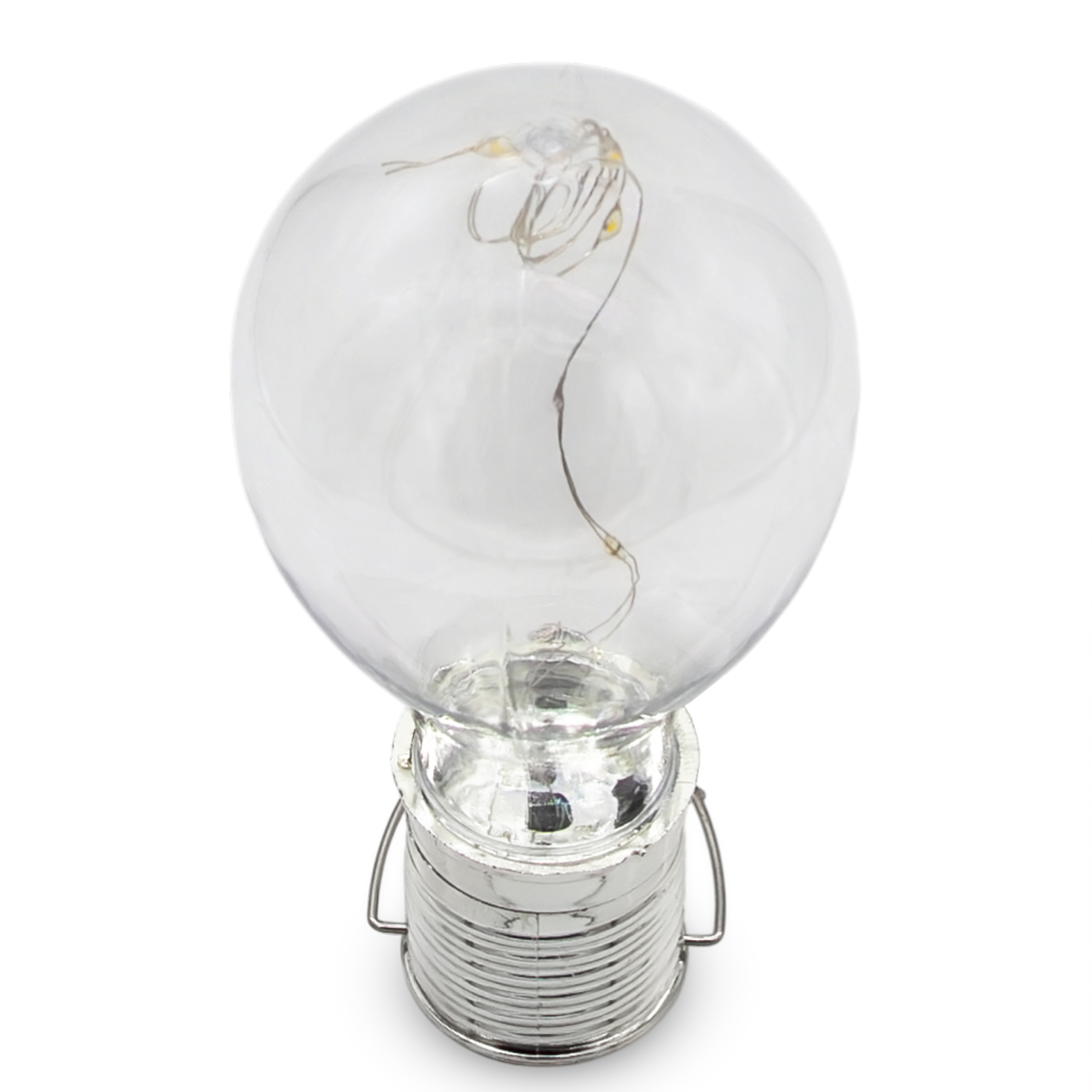 Solar Glühbirne aus Kunststoff 4er Set 15 cm - transparent - LED Dekolampe wetterfest zum aufhängen im Außenbereich geeignet