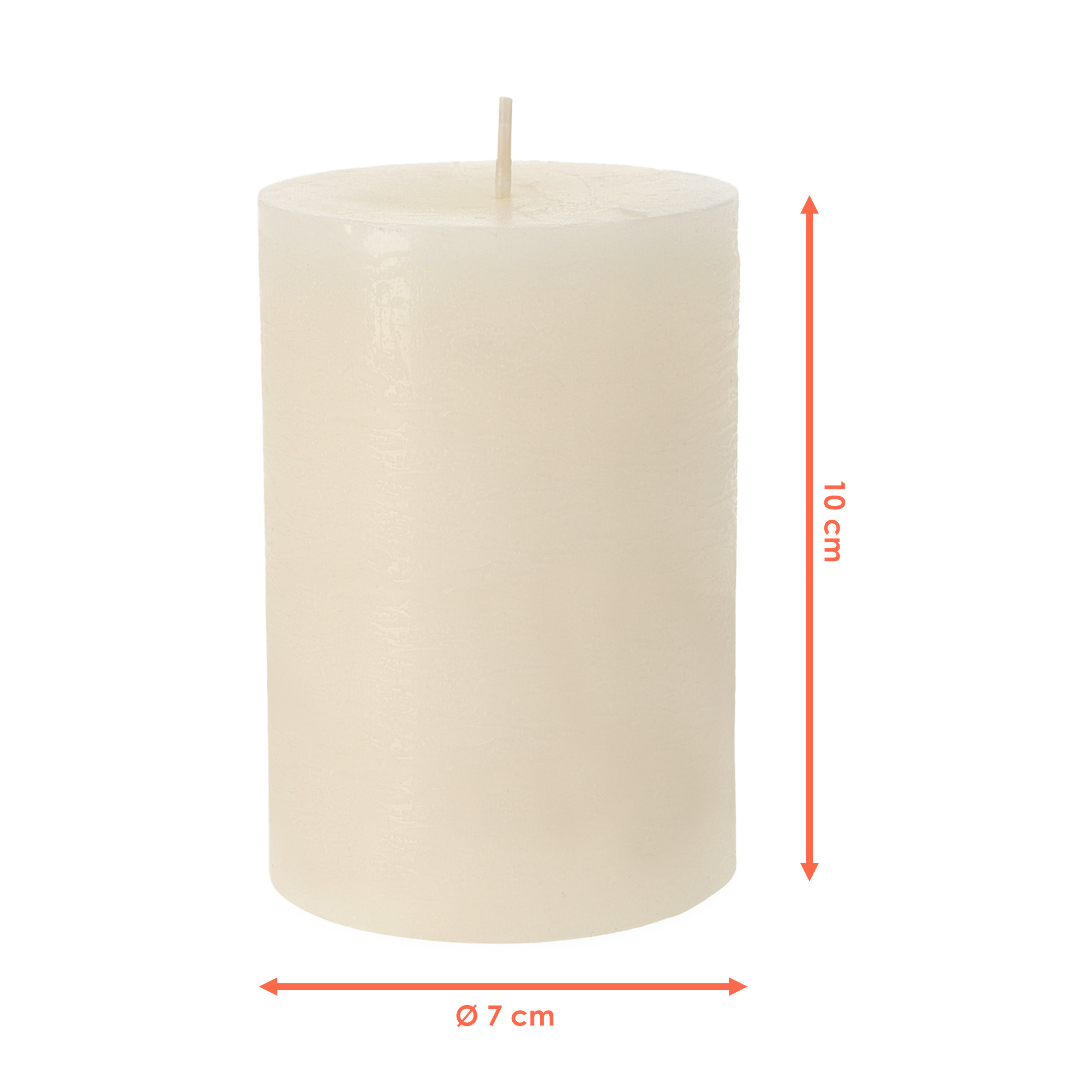 Echtwachs Stumpenkerzen 10 x 7 cm creme - 4er Set - Advents Kerzen unparfümiert 30 Stunden Brenndauer