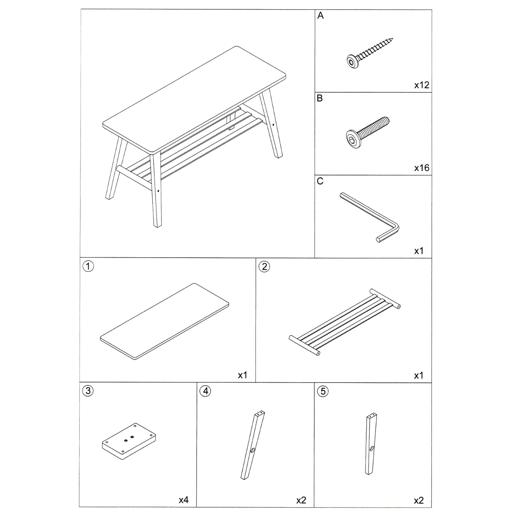 Schuhbank aus Bambus Holz mit integrierter Ablage - 80 x 40 cm - Massivholz Sitzbank mit Schuhablage