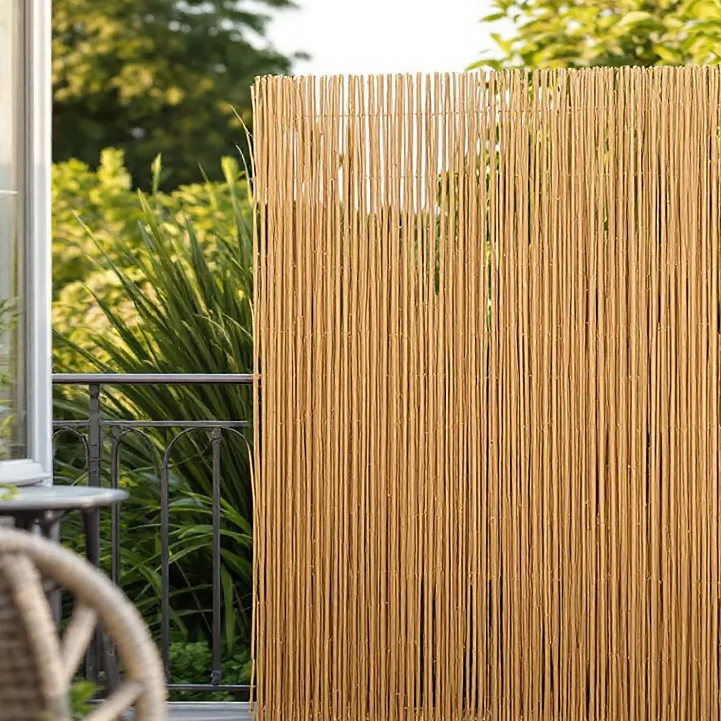 Sichtschutz Matte aus natürlichem Schilf - 500 x 100 cm - Schilfrohr Windschutz Zaun blickdicht