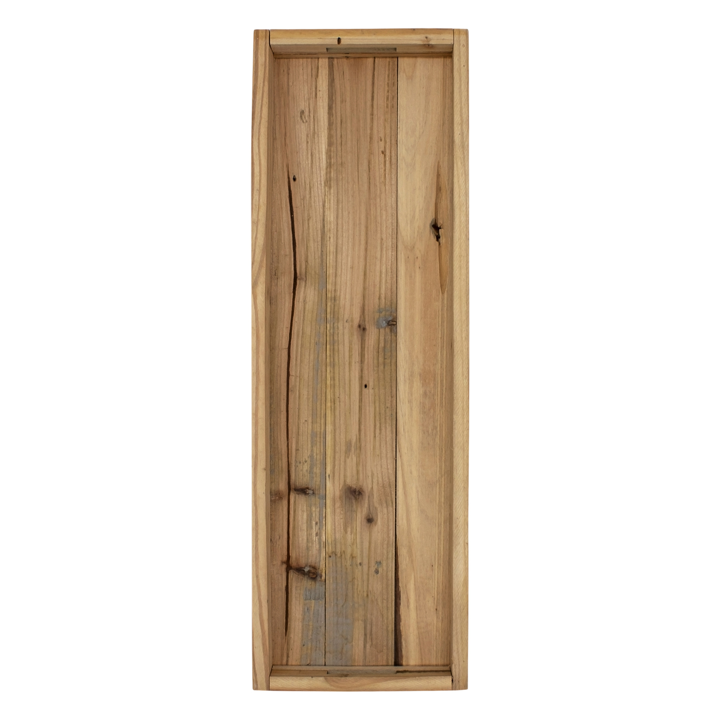 Holz Dekotablett natur mit Rand - 50 x 16 cm - Kerzentablett rechteckig mit Griffen