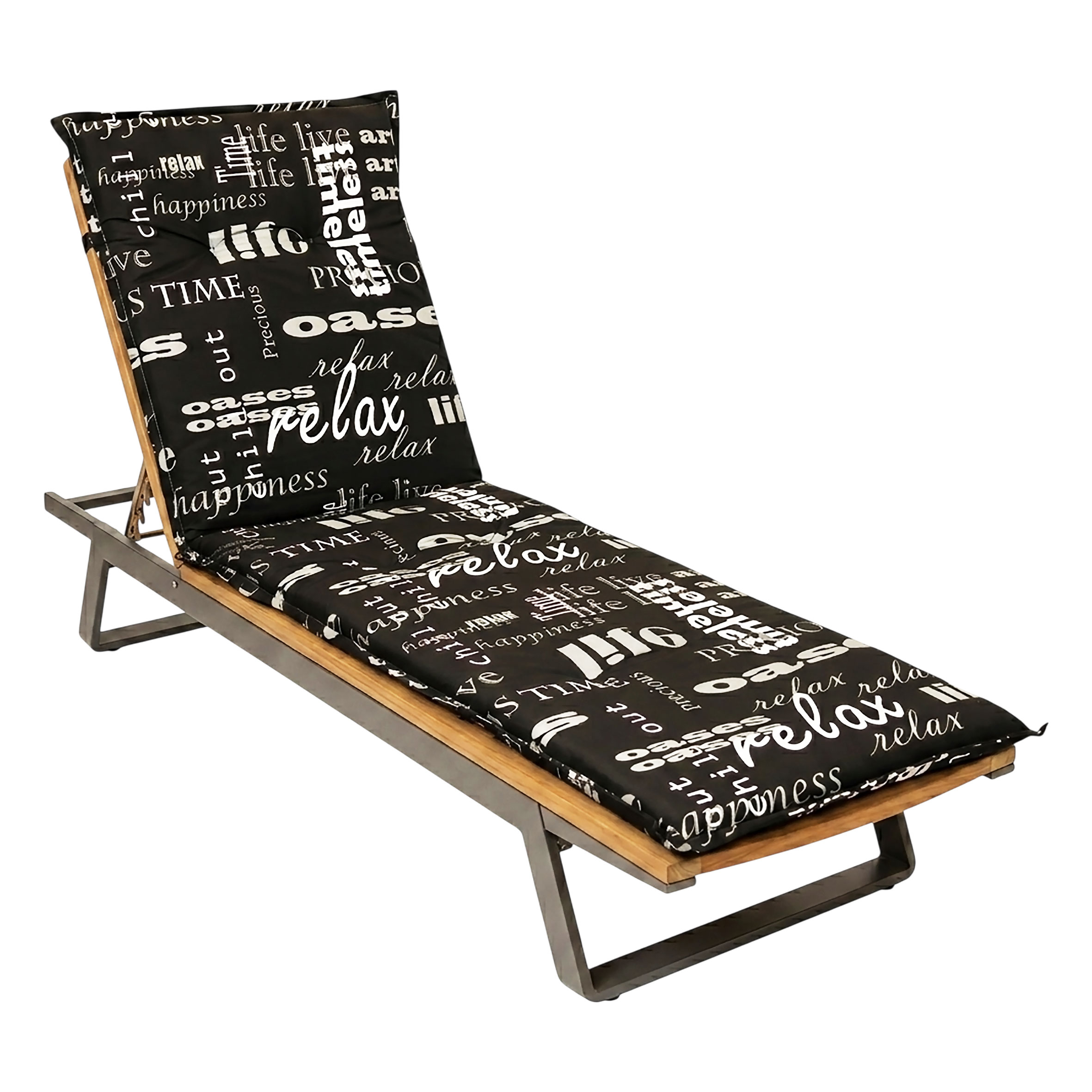 Sonnenliegen Polster Auflage mit verschiedenen Designs - 190 x 60 cm - Universal Kissen für Gartenliegen
