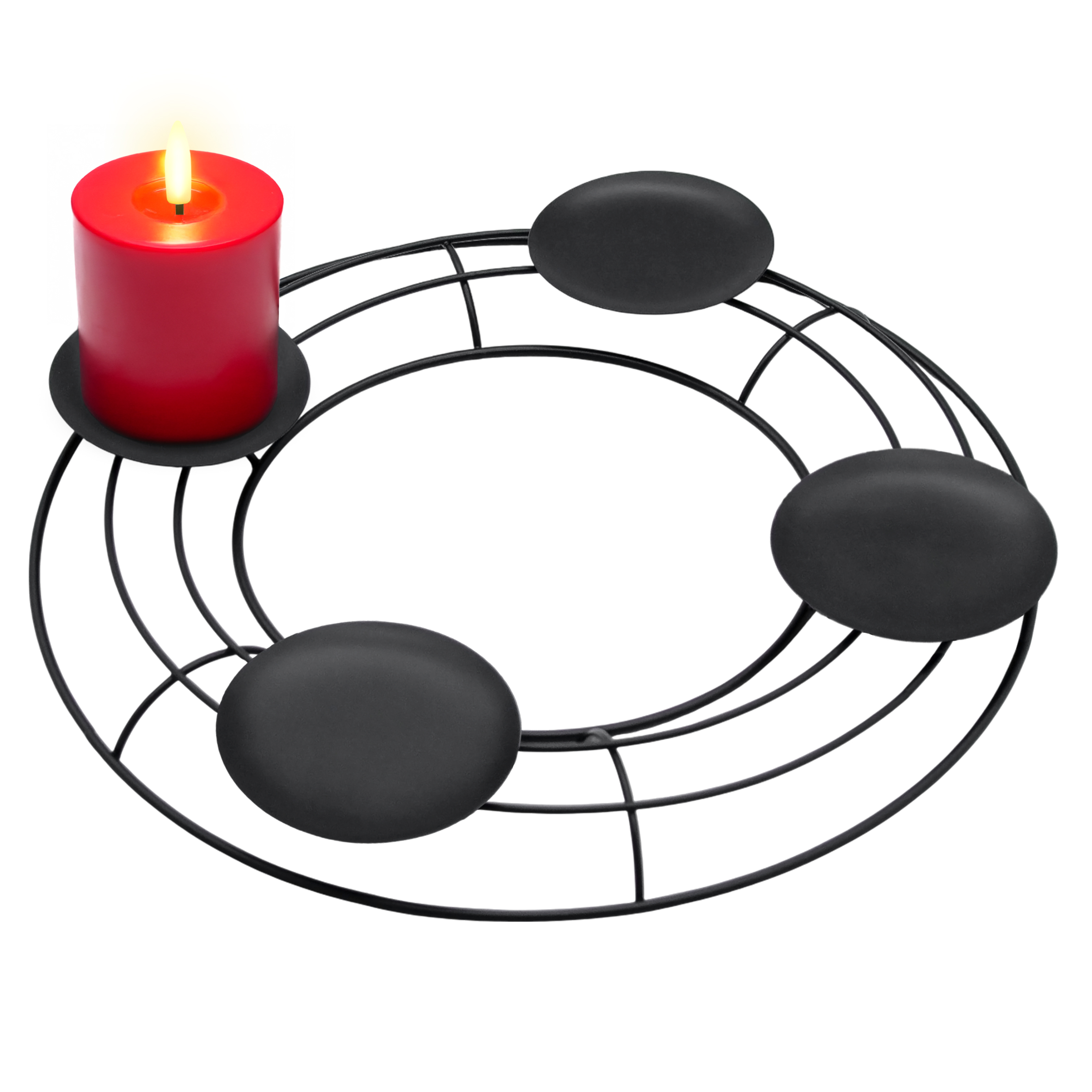 Metall Kerzenhalter schwarz 47 cm - Adventskerzenhalter ohne Docht Adventskranz