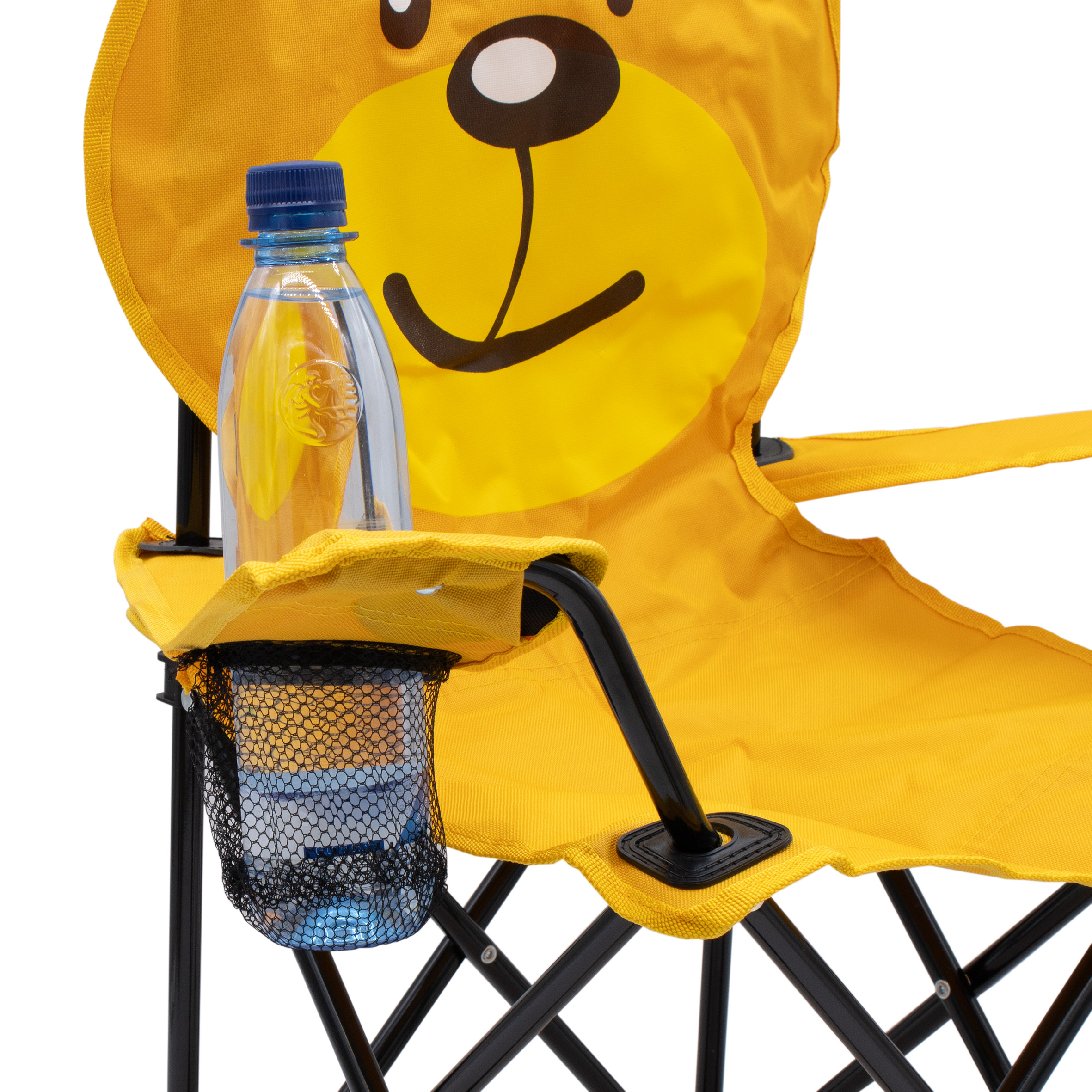 Kinder Campingstuhl mit Getränkehalter - Motiv Bär - Garten Kinderstuhl faltbar mit Tragetasche
