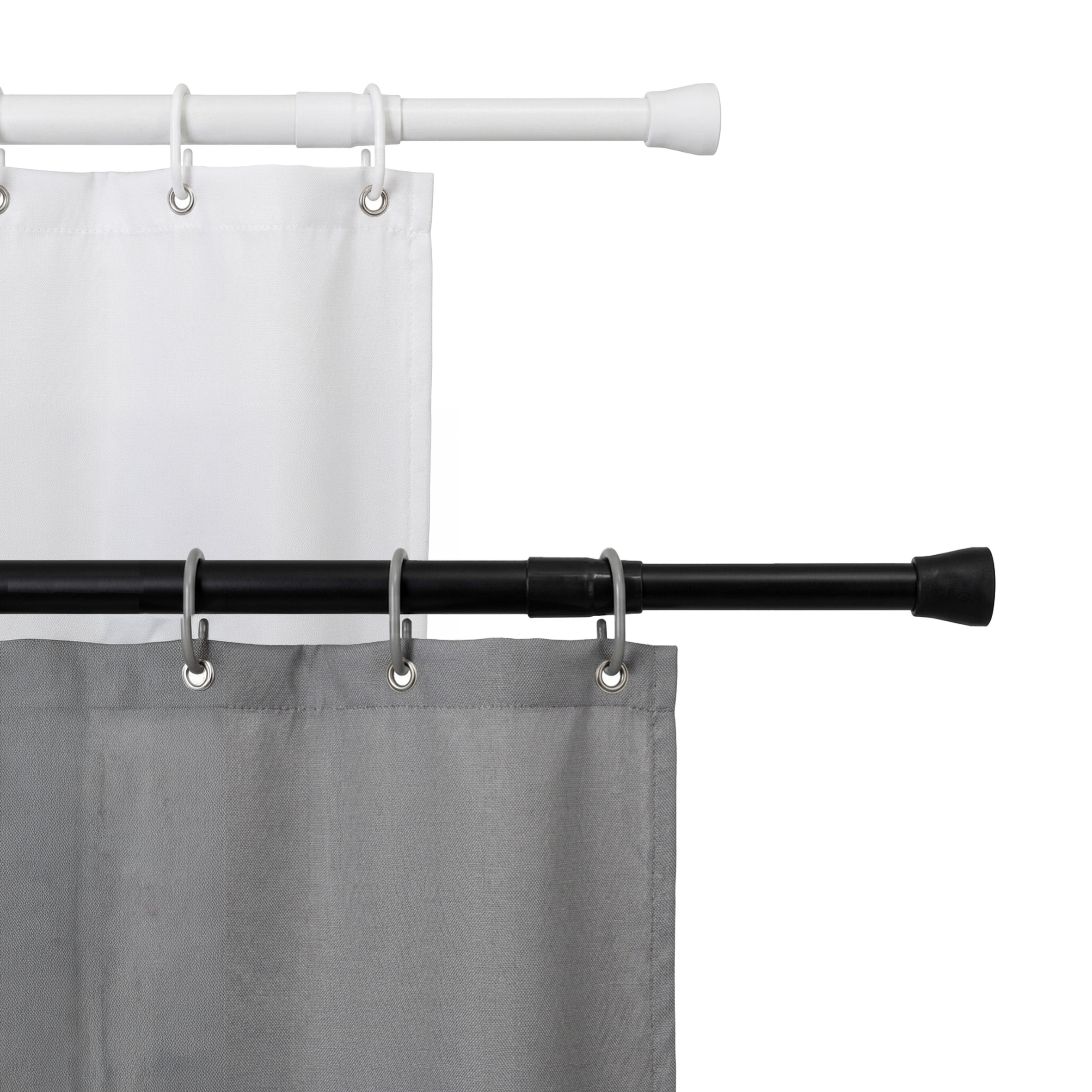 Duschvorhangstange ausziehbar in - 140 - 240 cm - Teleskopstange zum Einklemmen für Dusche, Lichterketten und Girlanden