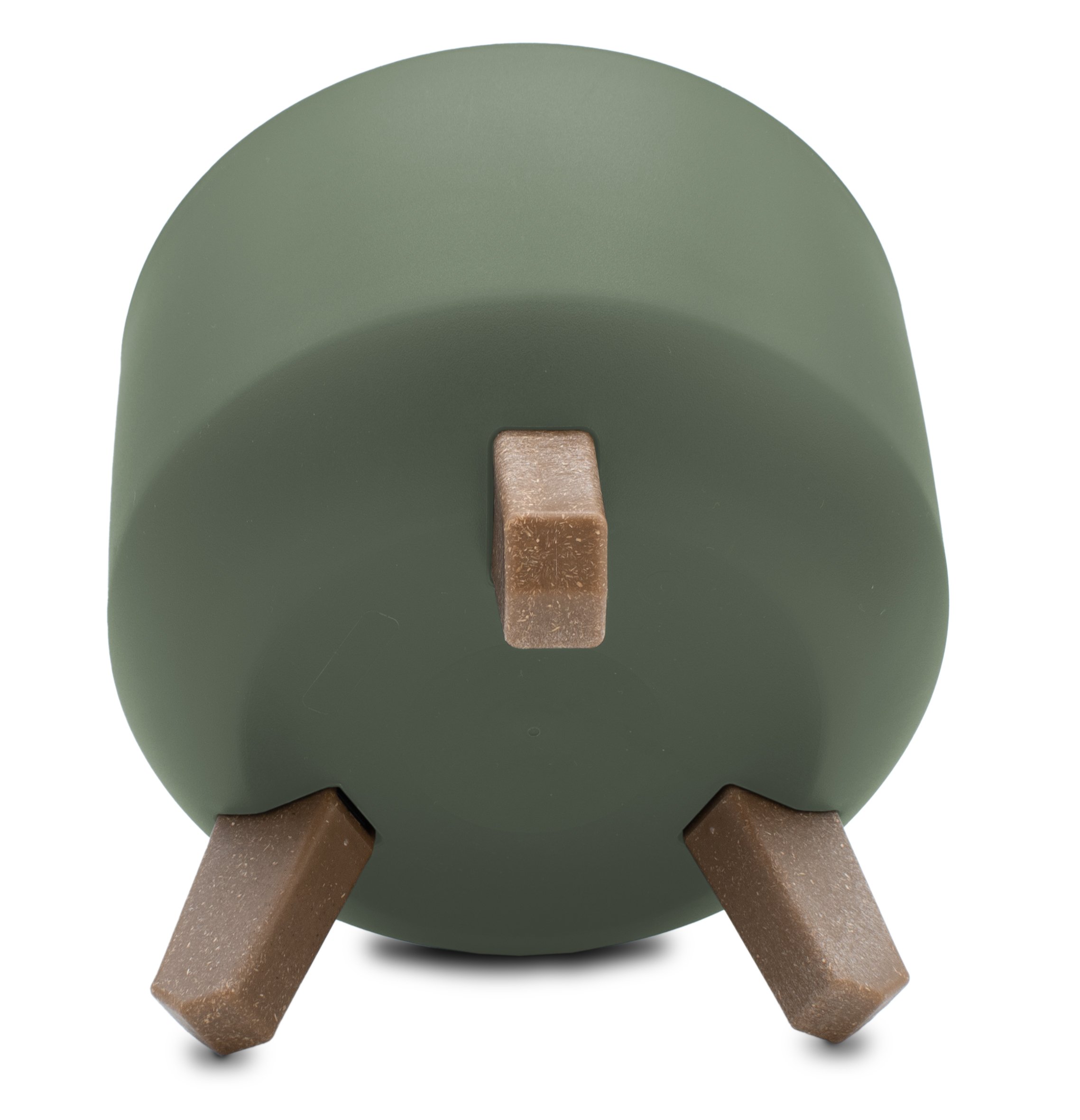 Kunststoff Blumentopf auf Füßen oliv - klein / Ø 19 cm - Pflanztopf rund mit Wasserspeicher Boden