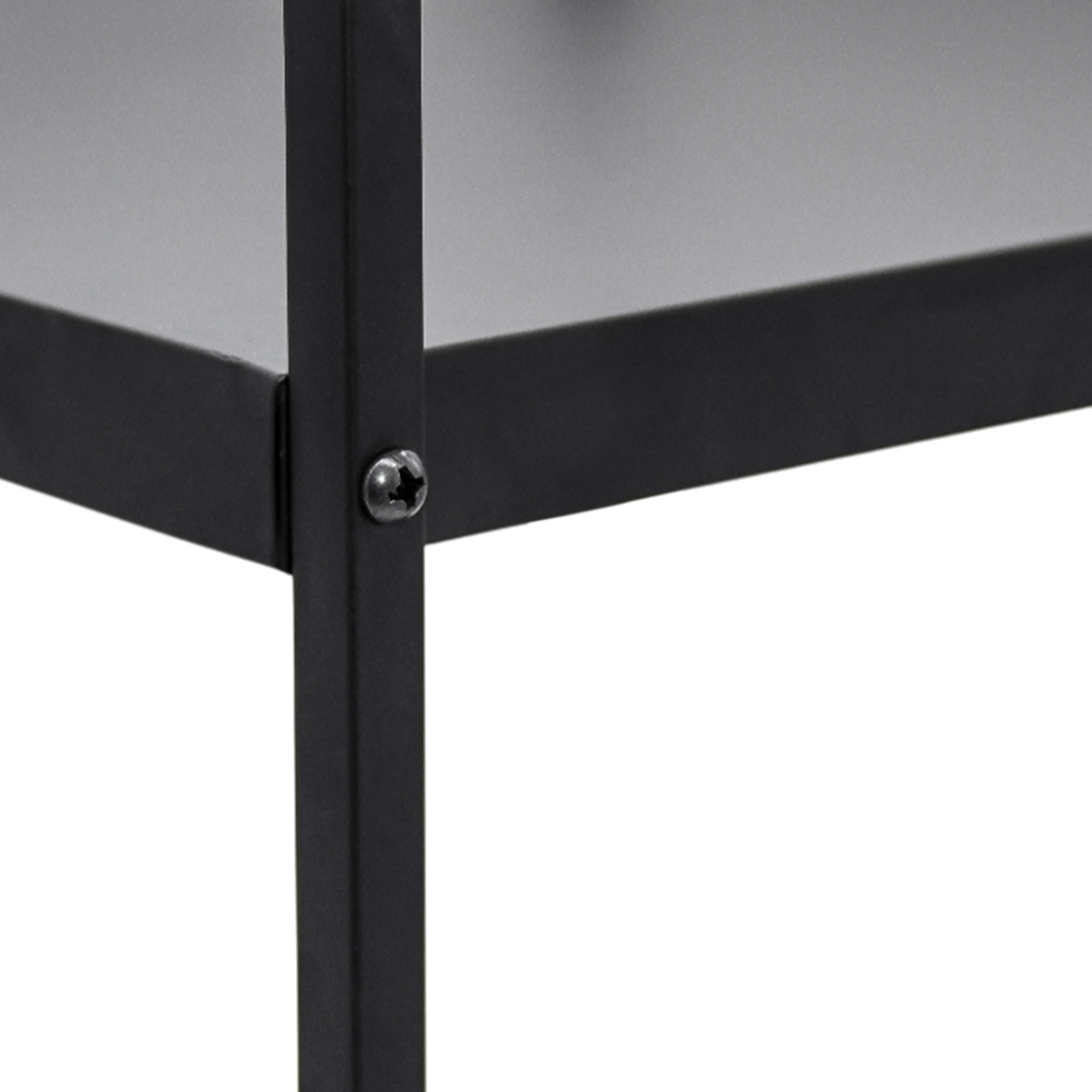 Metall Standregal schwarz offen mit 2 Fächern - 54 x 27 cm - Bücherregal klein mit 2 Ablagen
