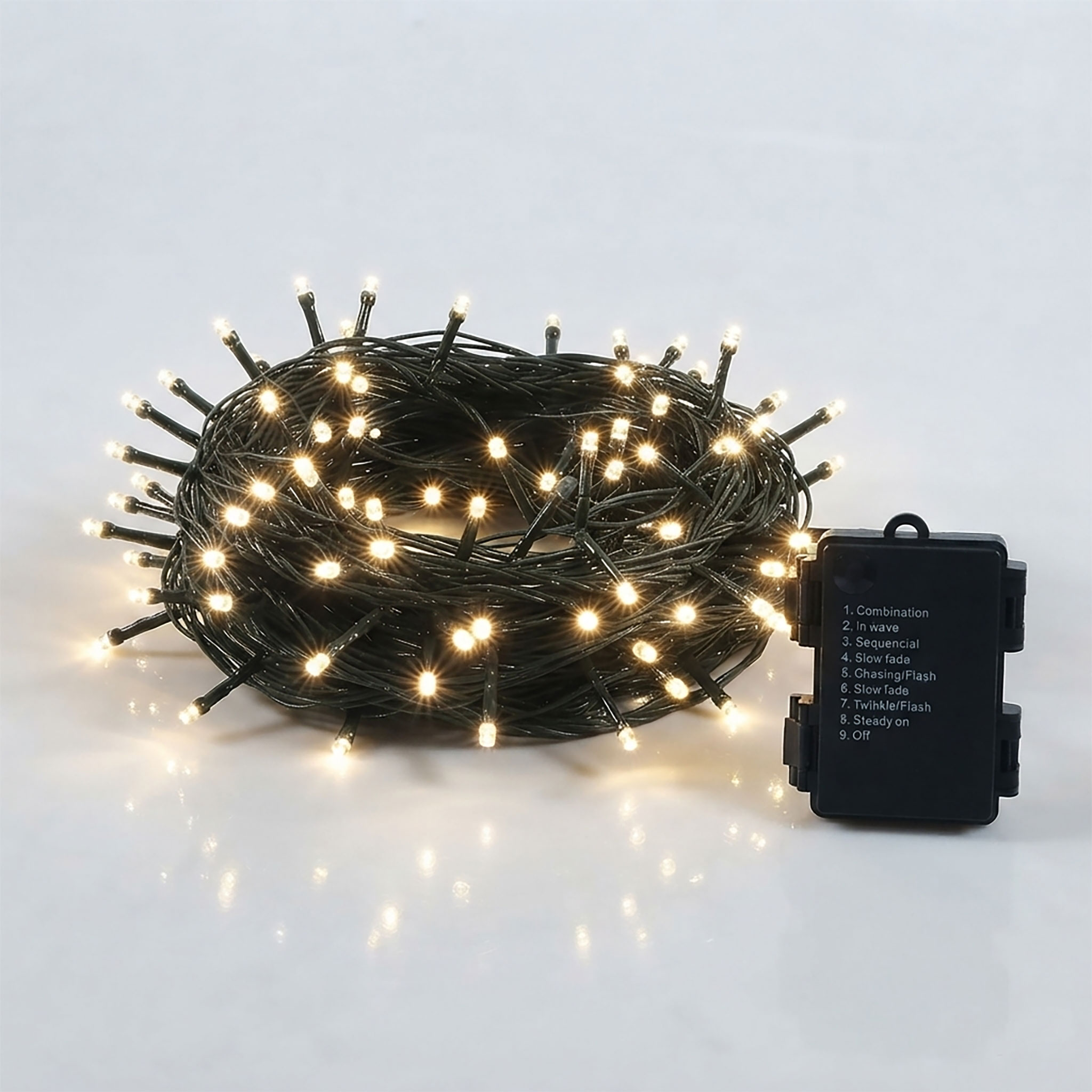 LED Lichterkette für Außen und Innen - 80 LED / 6 m - Deko Beleuchtung mit 8 Funktionen