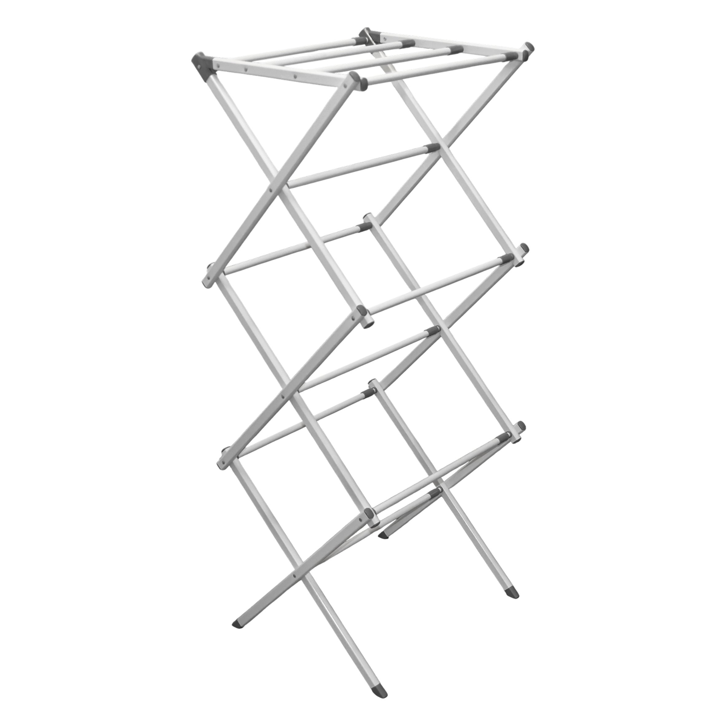 Teleskop Wäscheständer weiß bis zu 7,5m Trockenlänge - 104 x 43-75 cm - Turm Trockengestell ausziehbar und klappbar