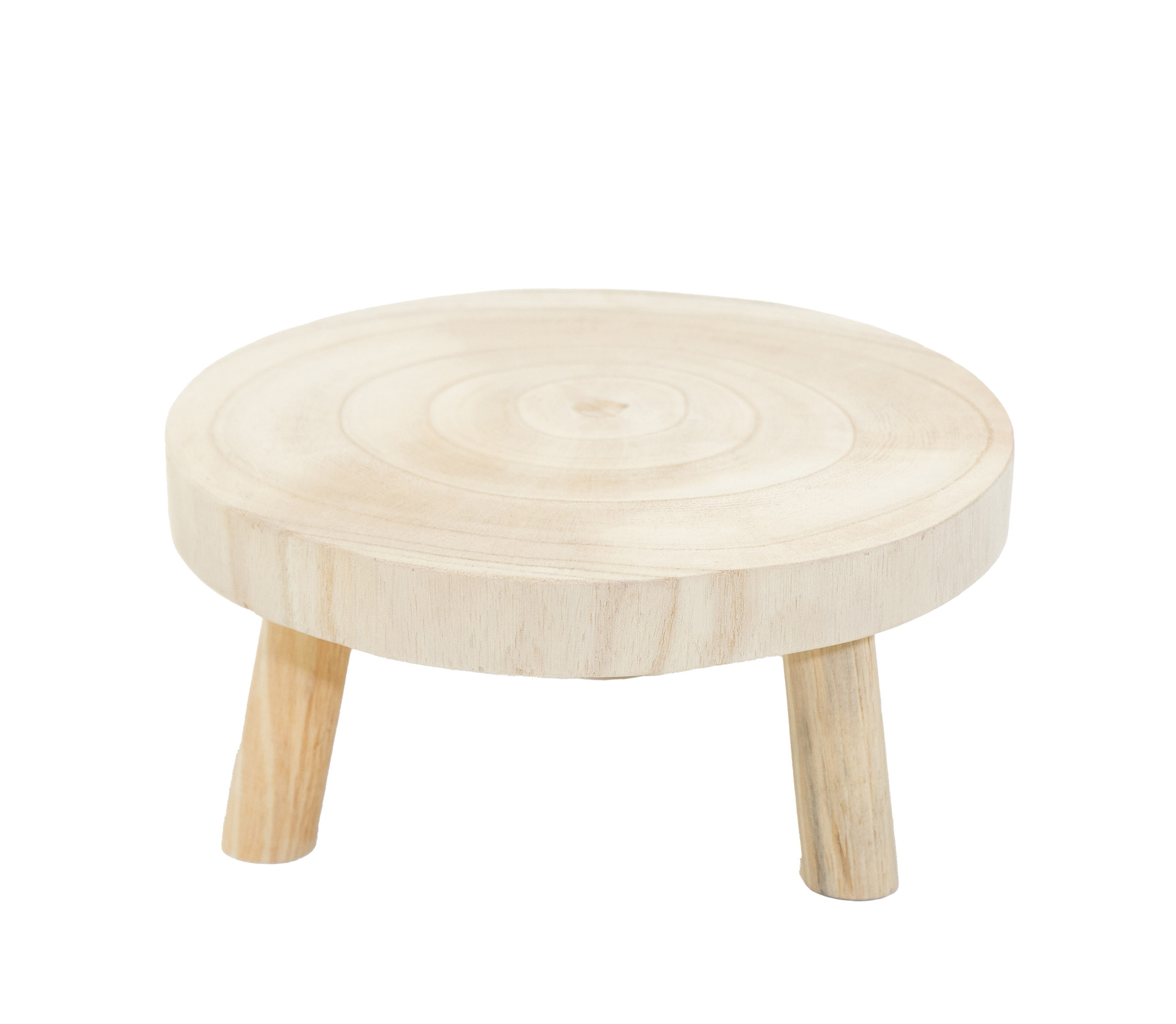 Baumscheibe Pflanzenständer natur rund - 25 cm / groß - Holz Blumenhocker mit 3 Füßen