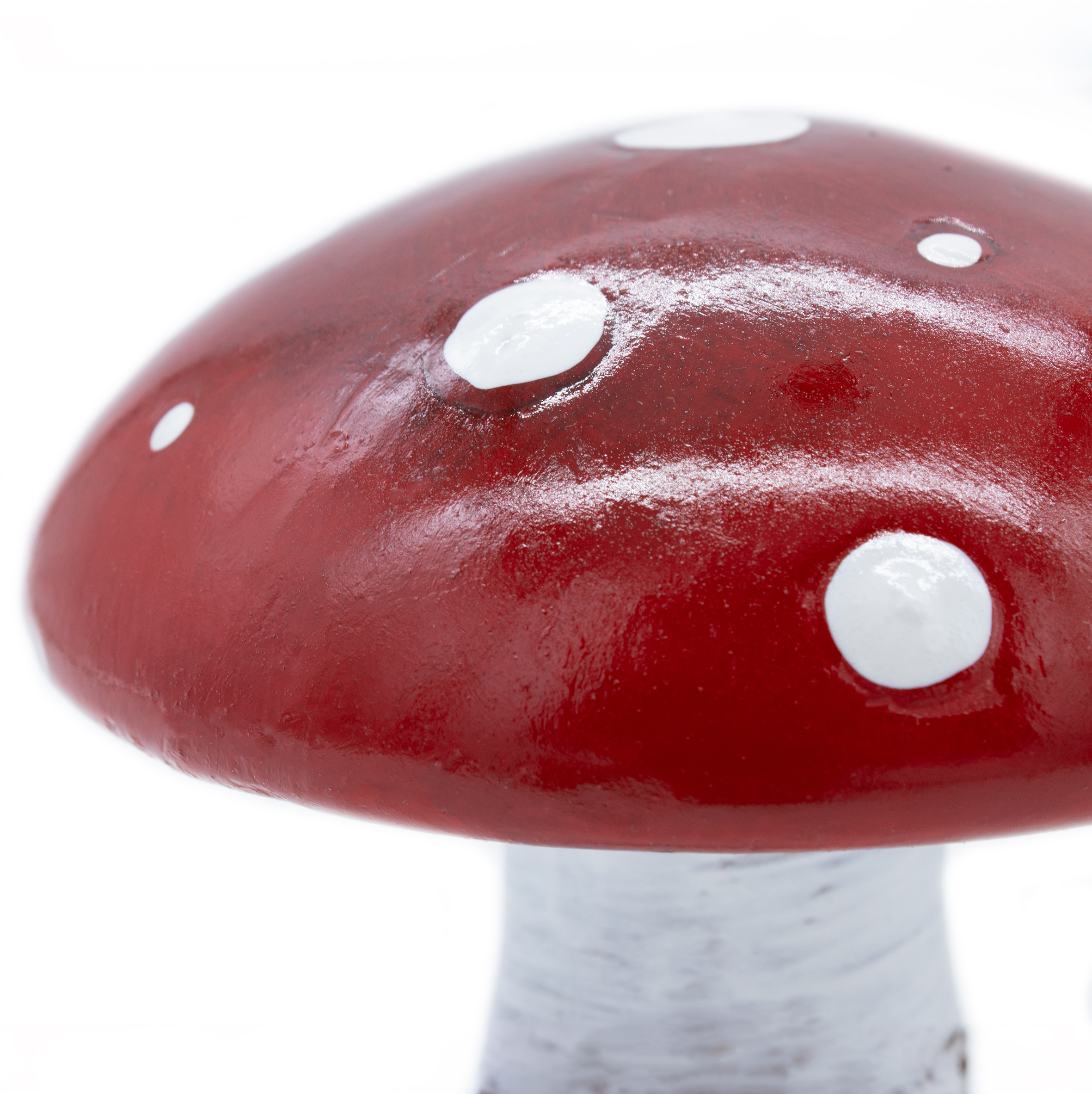 Keramik Fliegenpilz 3er Set rot / weiß - 2x 13 cm / 1x 17 cm - Deko Pilz mit glasiertem Schirm