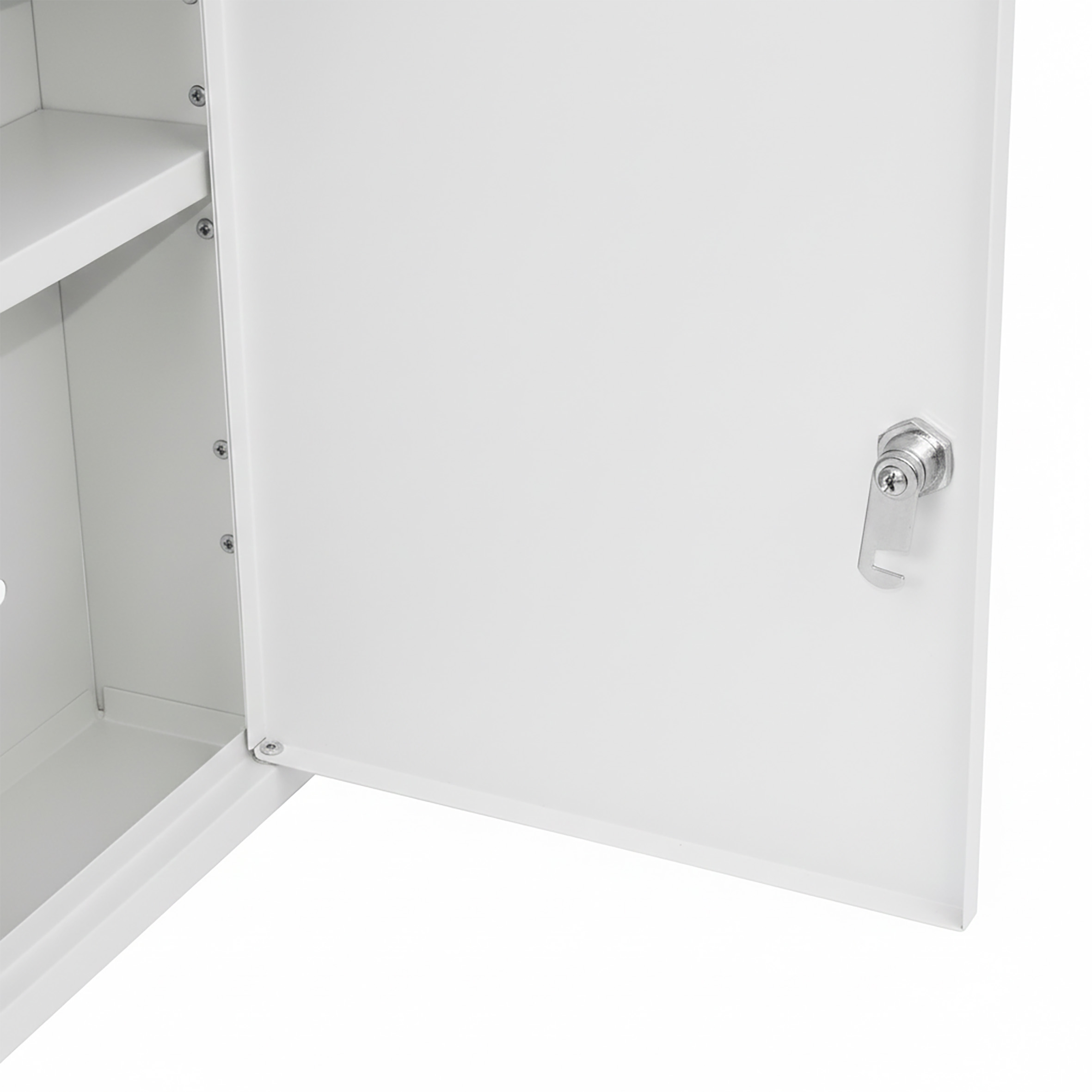 Metall Medizinschrank weiß - 36 x 31 cm - Arzneischrank mit 2 Fächern