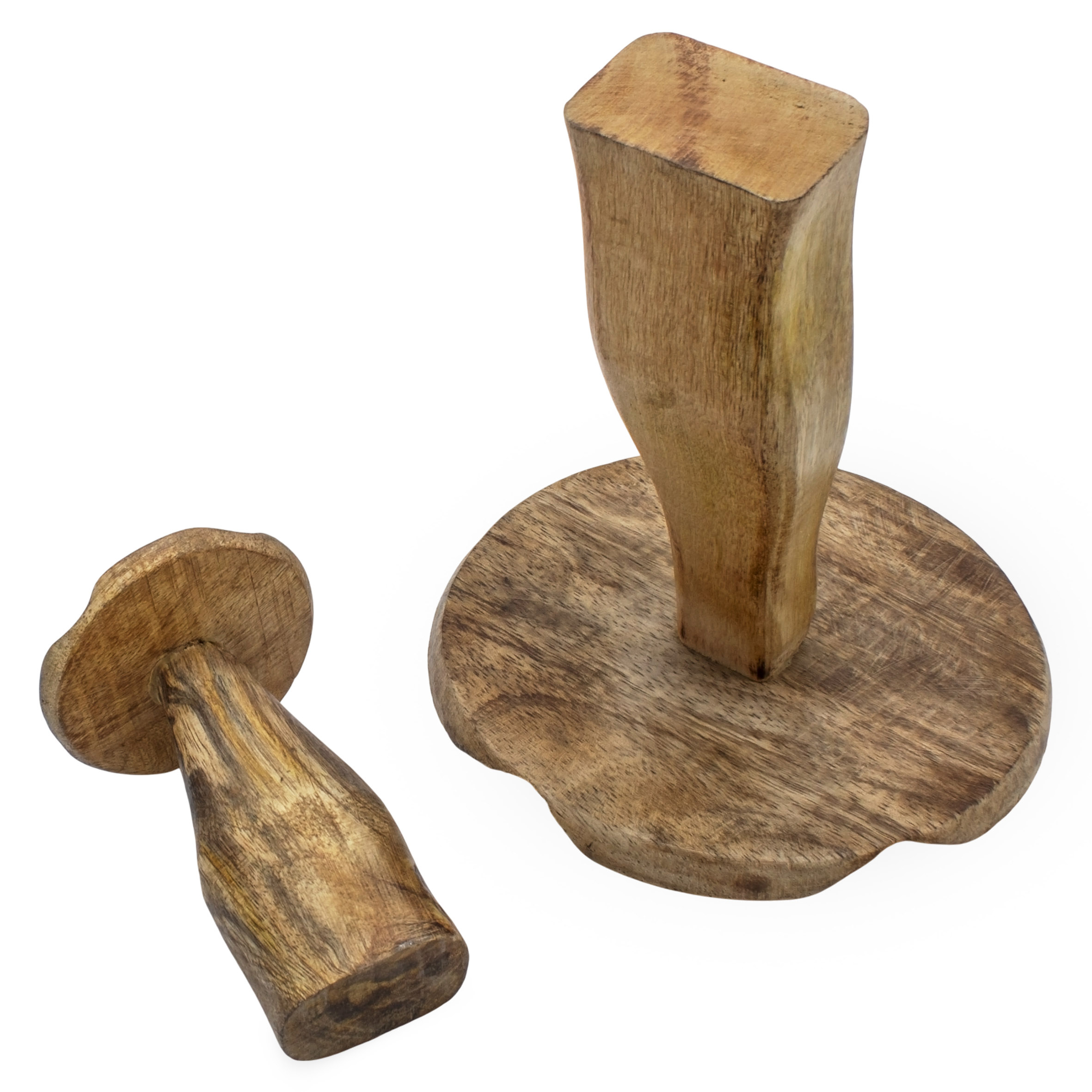 Mangoholz Deko Pilz 3er Set natur - 20 / 13 cm - Holz Waldpilz Dekofigur
