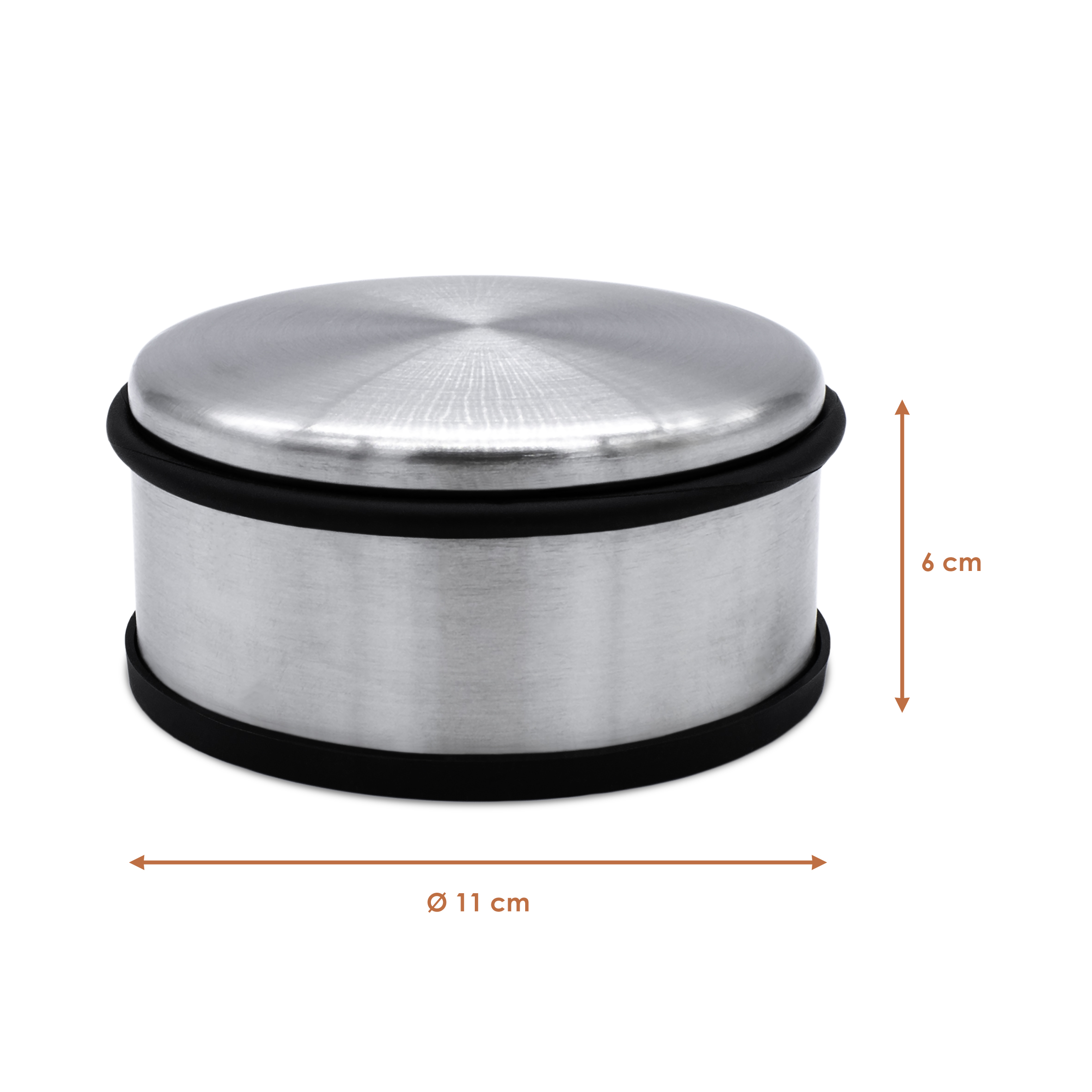 Edelstahl Türstopper in silber - 11 cm - Türpuffer aus Metall mit rutschfester Unterseite