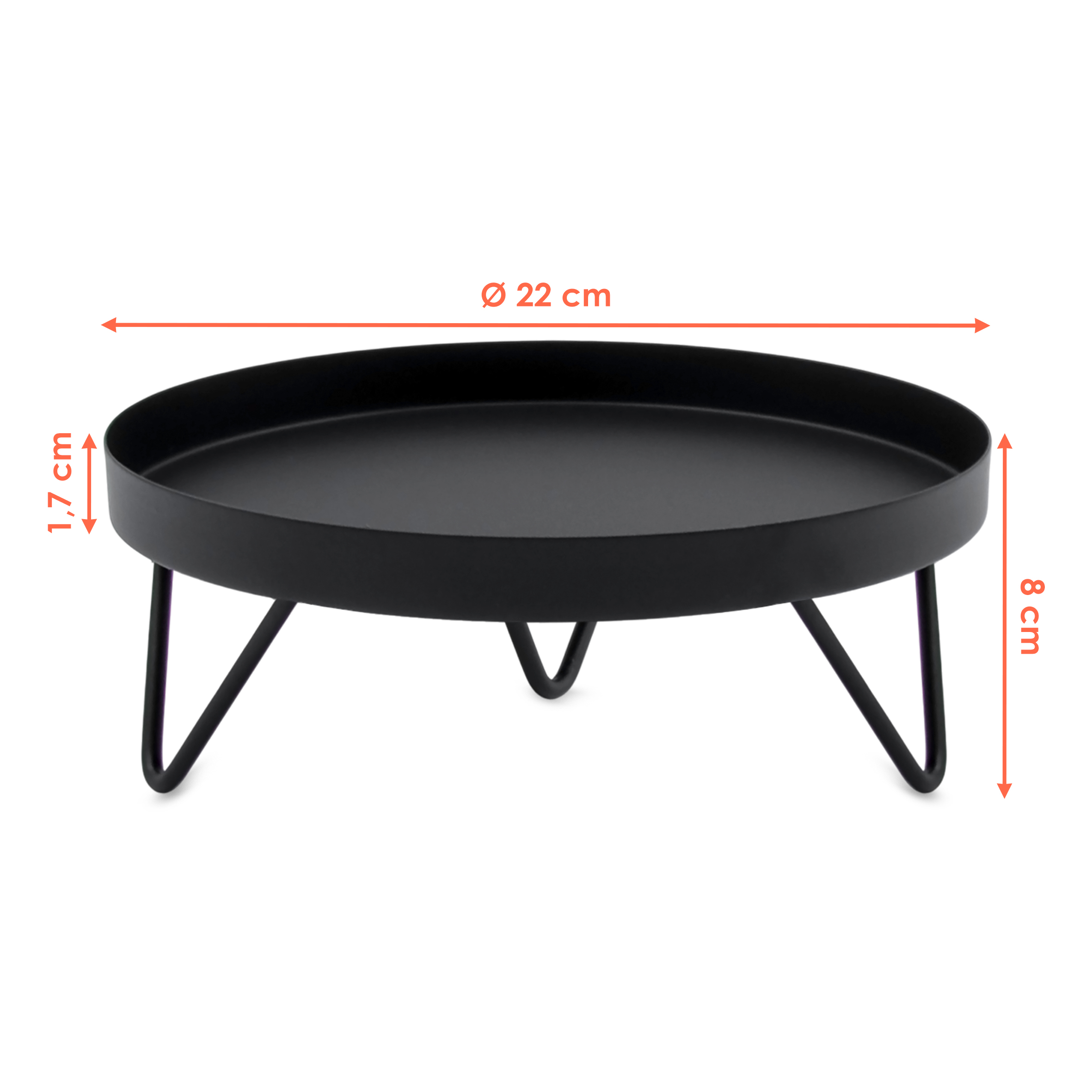 Blumenständer Metall schwarz rund - Ø 22 cm