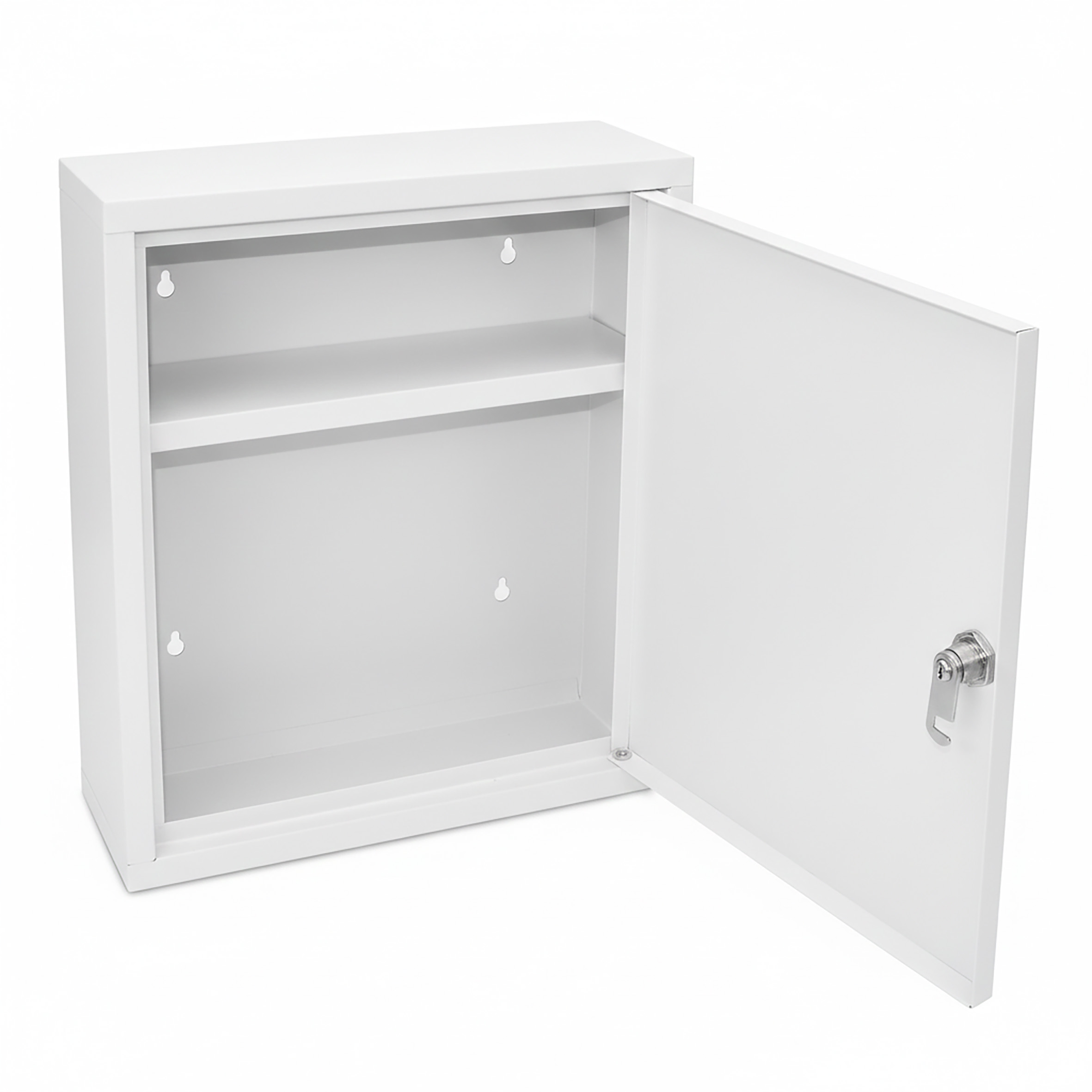 Metall Medizinschrank weiß - 36 x 31 cm - Arzneischrank mit 2 Fächern